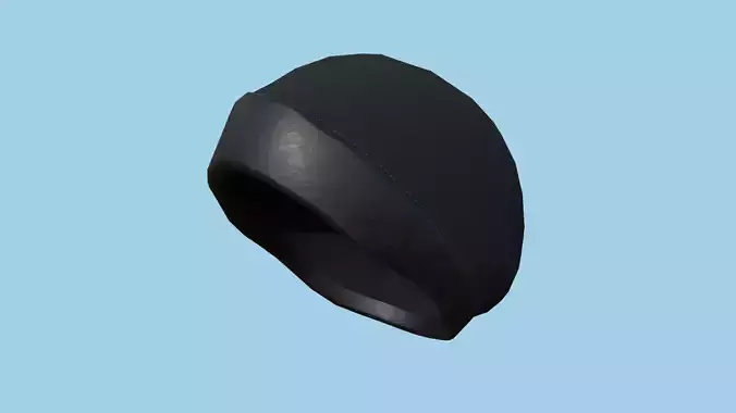 Black Leather Beanie Winter Cap 19 - Character Fashion Design Low-poly 3D model