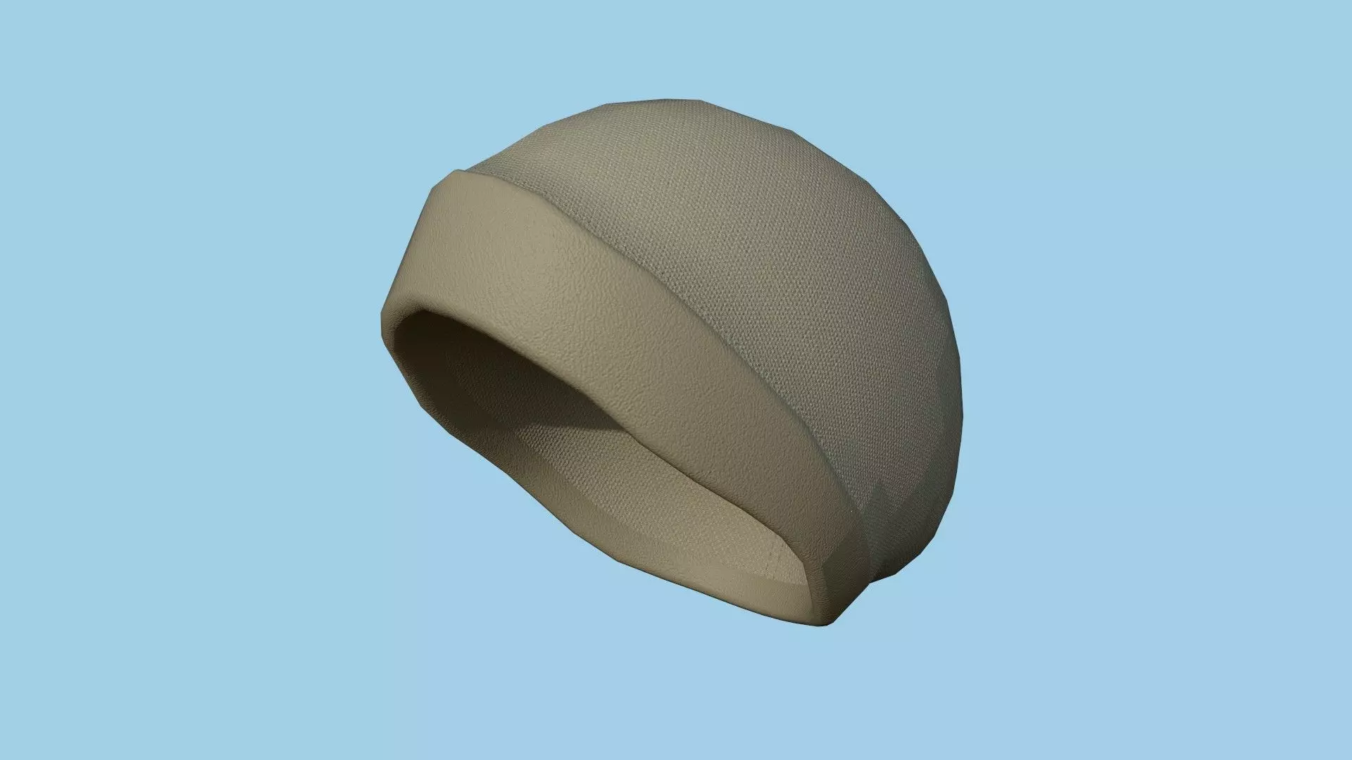 Beige Beanie Winter Cap 20 - Character Fashion Design Low-poly 3D model_0