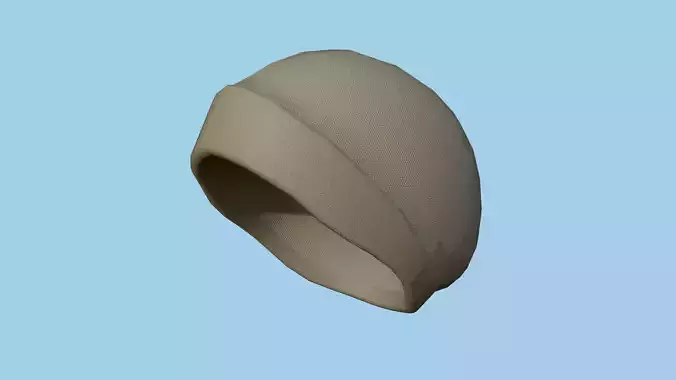 Beige Beanie Winter Cap 20 - Character Fashion Design Low-poly 3D model