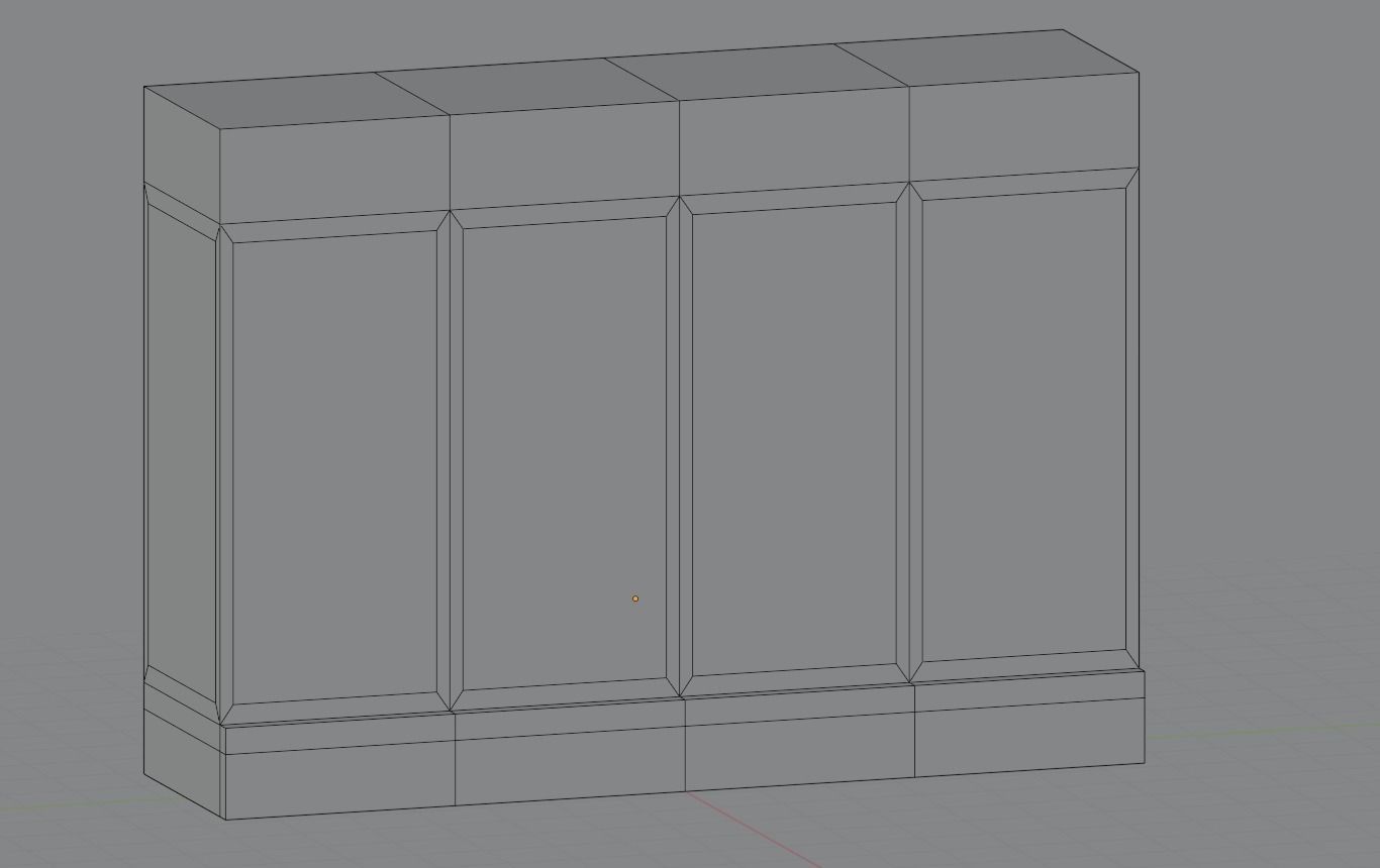 Pack of 4 office building Low-poly 3D model_20