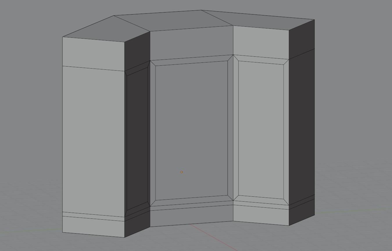 Pack of 4 office building Low-poly 3D model_19