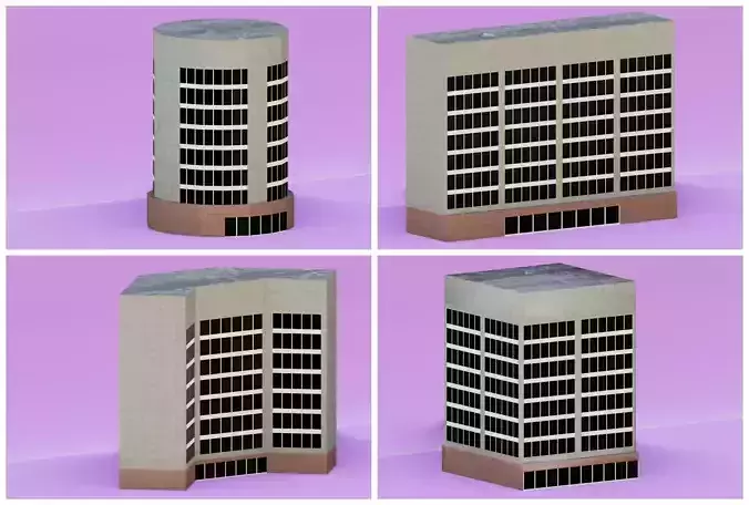 Pack of 4 office building