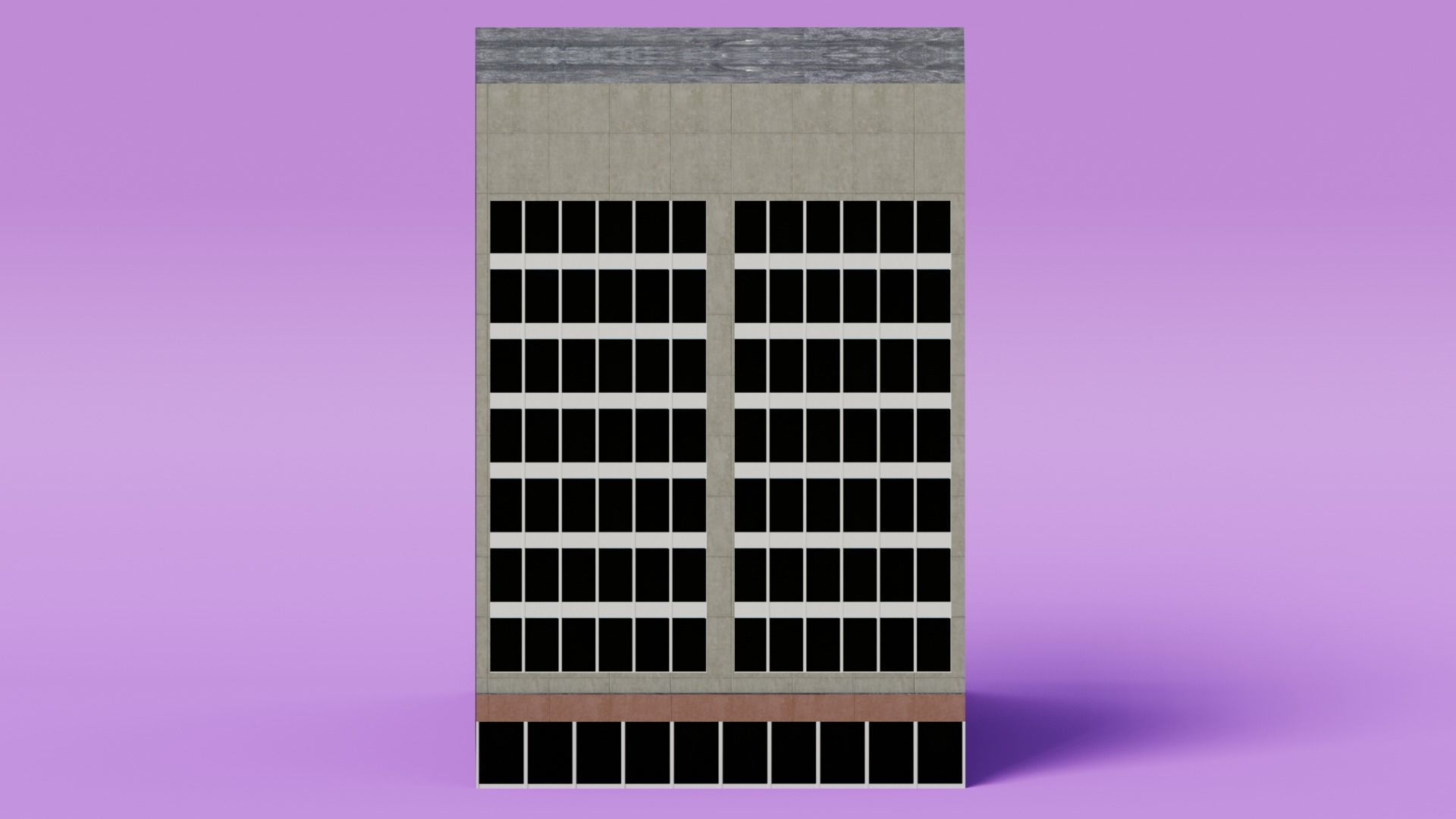 Pack of 4 office building Low-poly 3D model_6