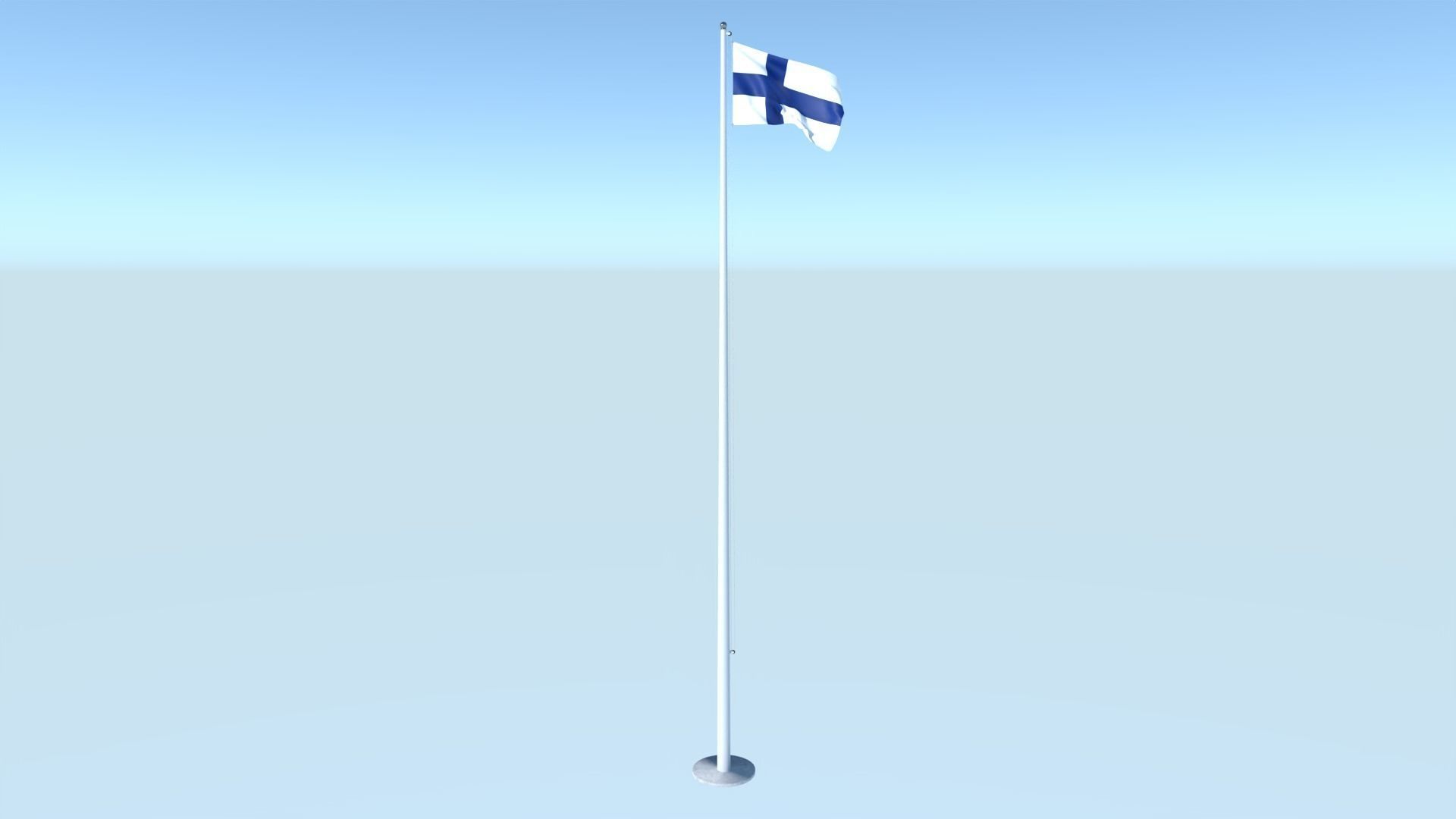 Animated Flag of Finland Low-poly 3D model_5
