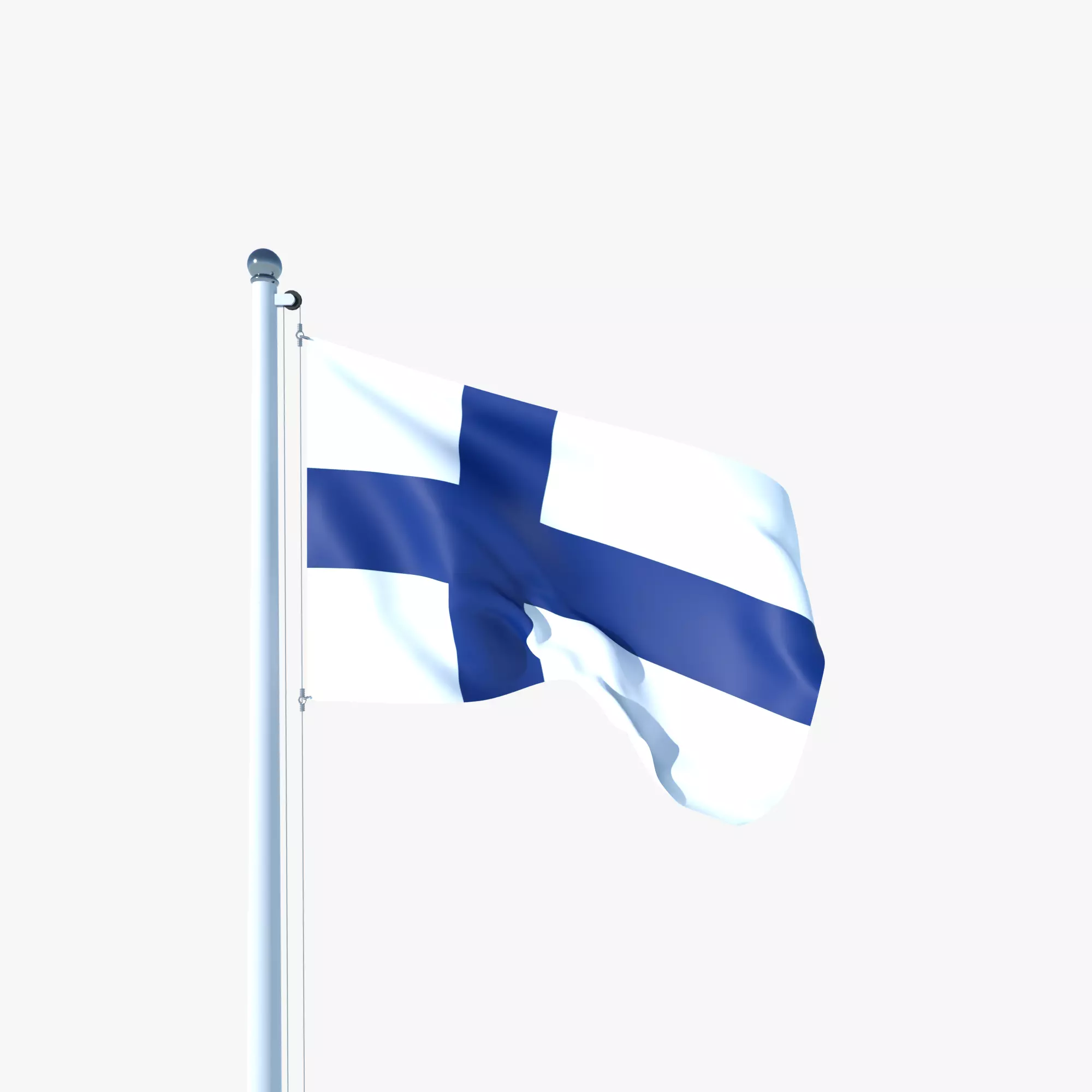 Animated Flag of Finland Low-poly 3D model_0