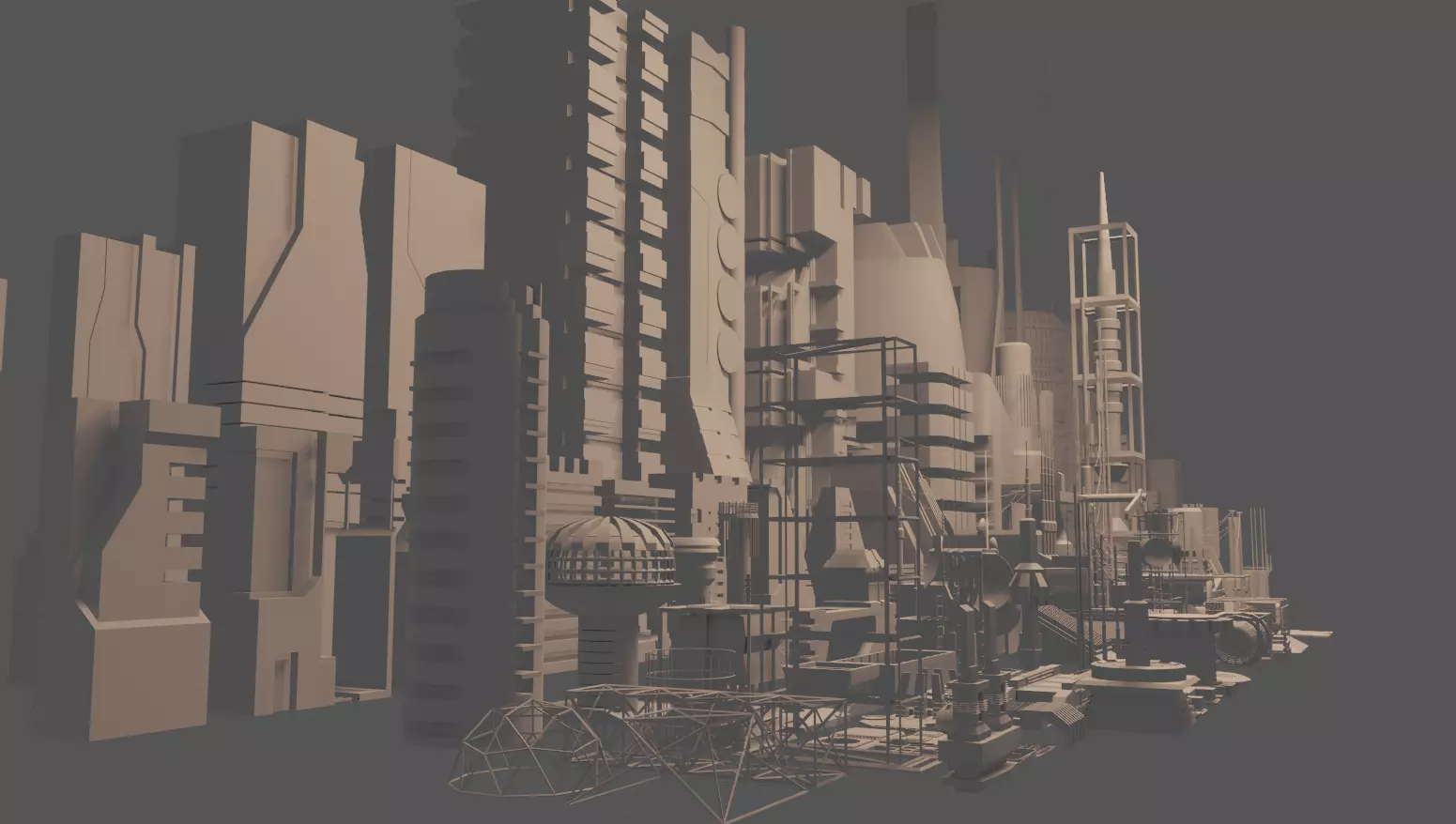 100 SCI-FI KITBASH SET Low-poly 3D model_0