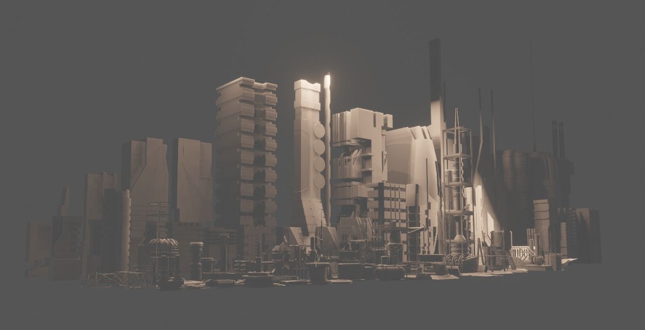 100 SCI-FI KITBASH SET Low-poly 3D model_8