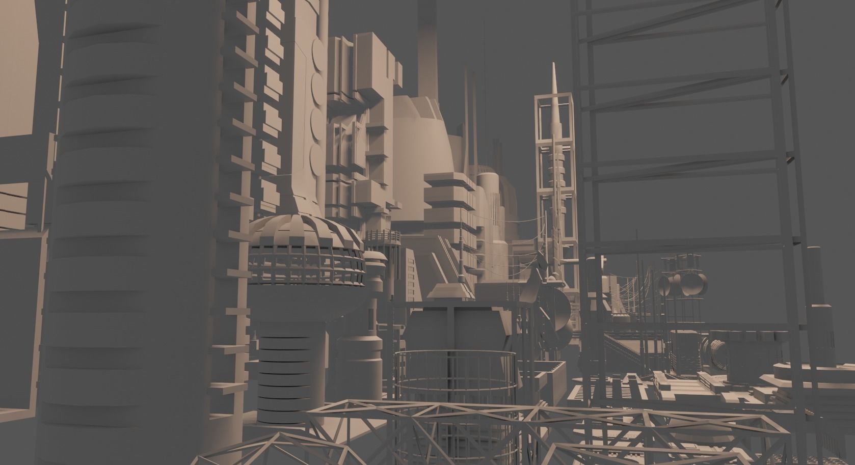 100 SCI-FI KITBASH SET Low-poly 3D model_3