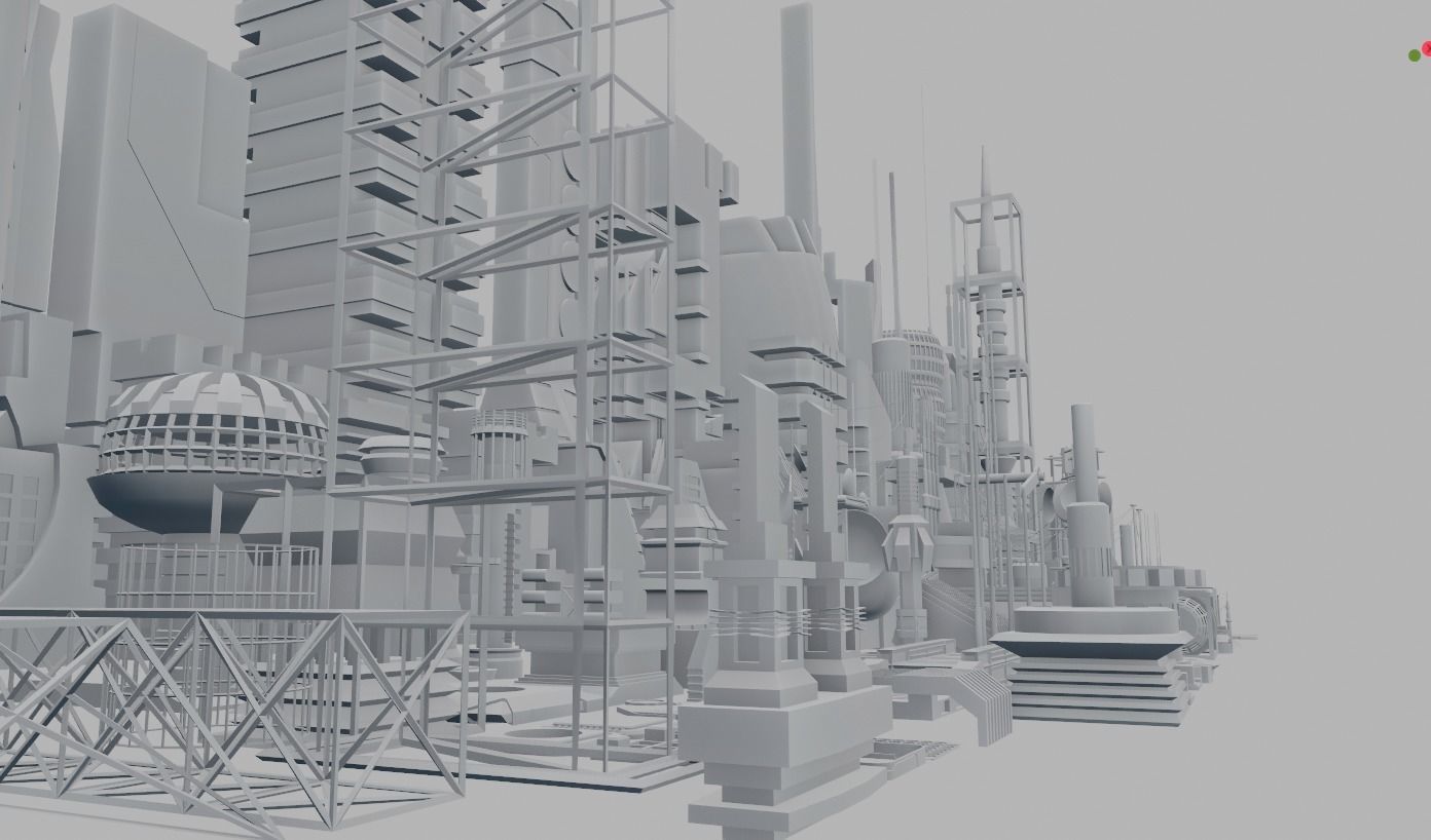 100 SCI-FI KITBASH SET Low-poly 3D model_17