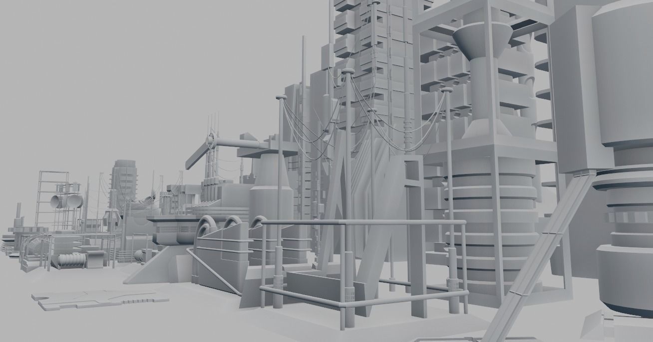 100 SCI-FI KITBASH SET Low-poly 3D model_20