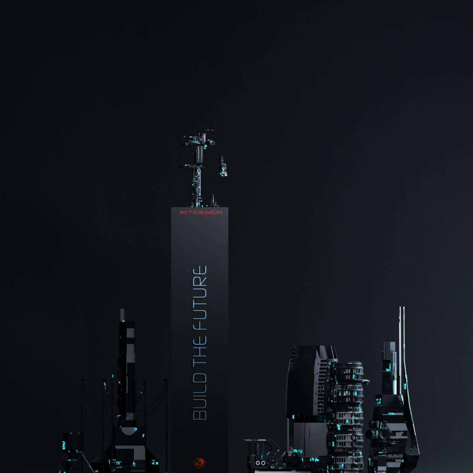 100 SCI-FI KITBASH SET Low-poly 3D model_4