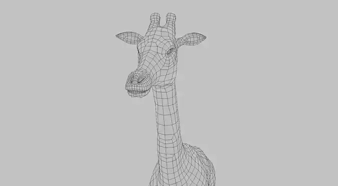 Lowpoly Giraffe head - head Free low-poly 3D model
