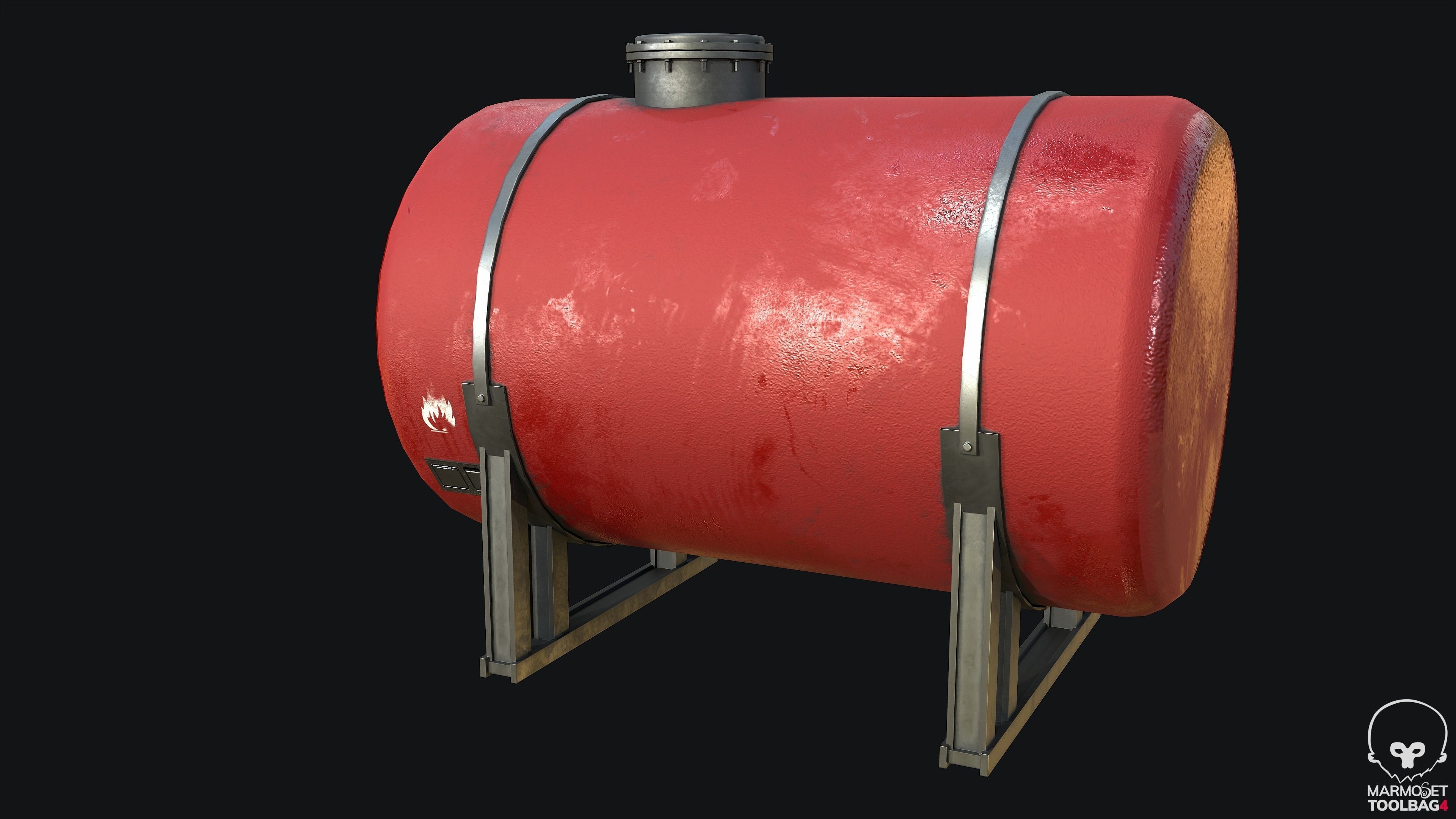 Gas Tank PBR Game Ready Low-poly 3D model_6