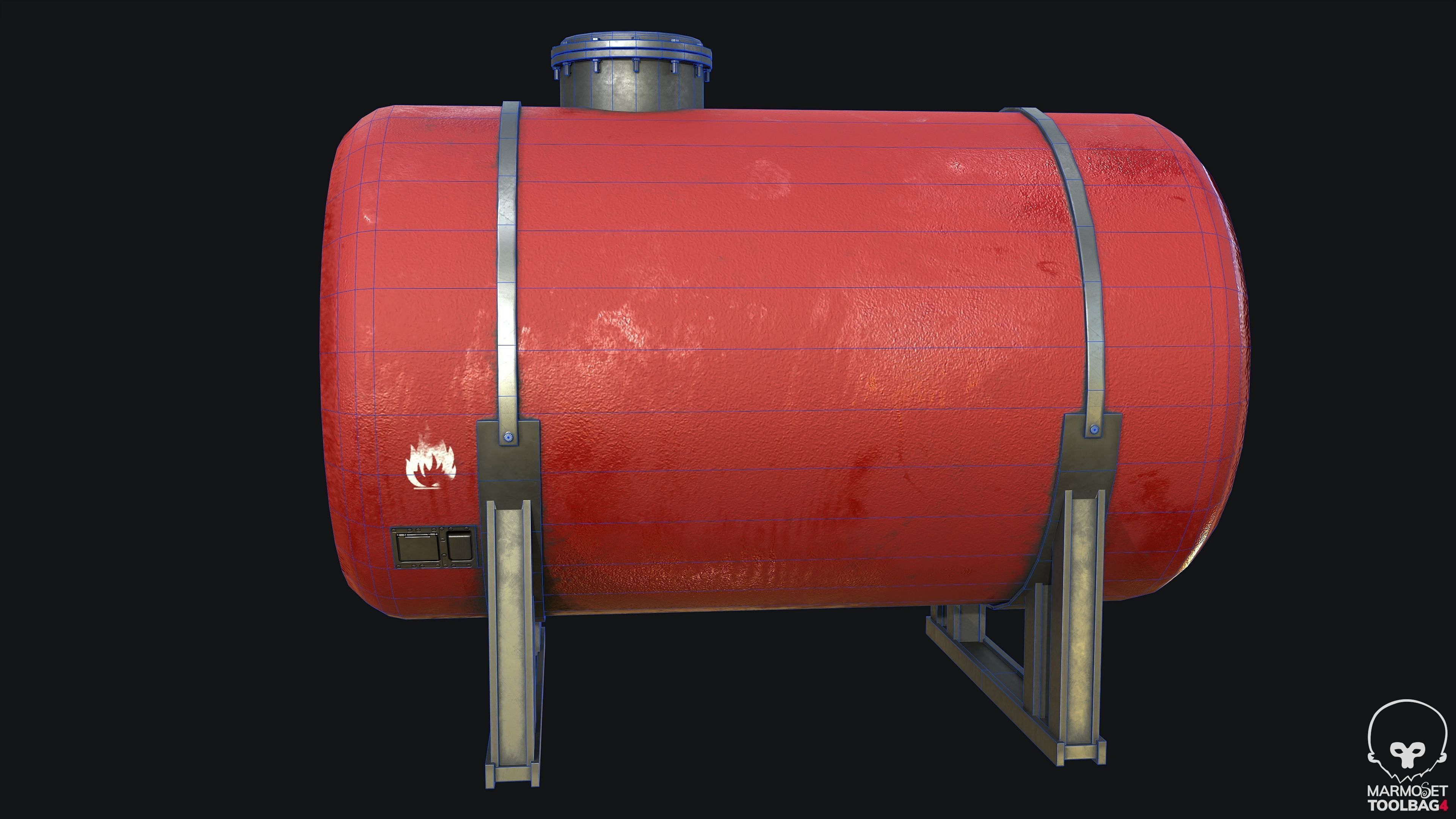 Gas Tank PBR Game Ready Low-poly 3D model_2