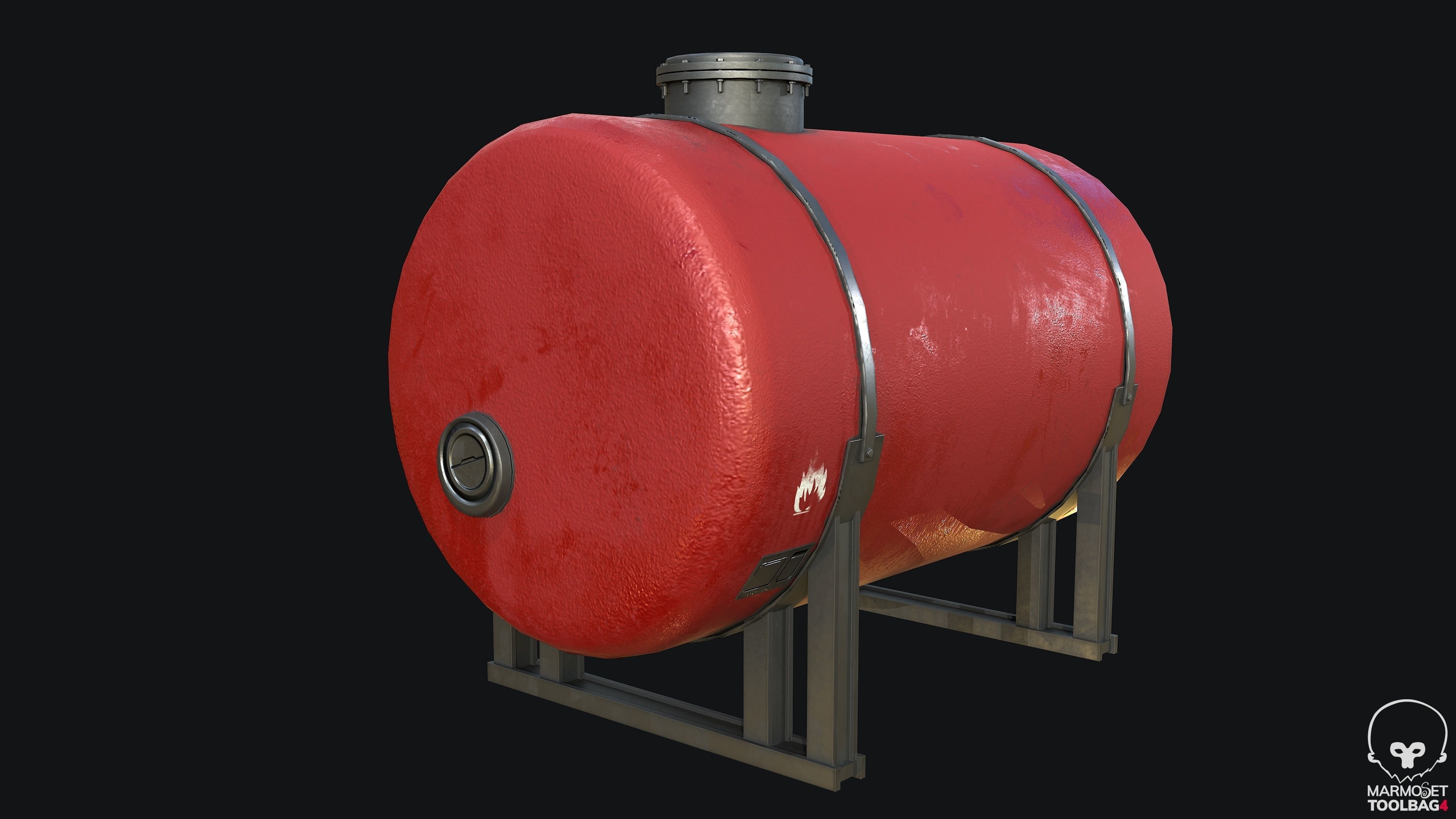 Gas Tank PBR Game Ready Low-poly 3D model_5