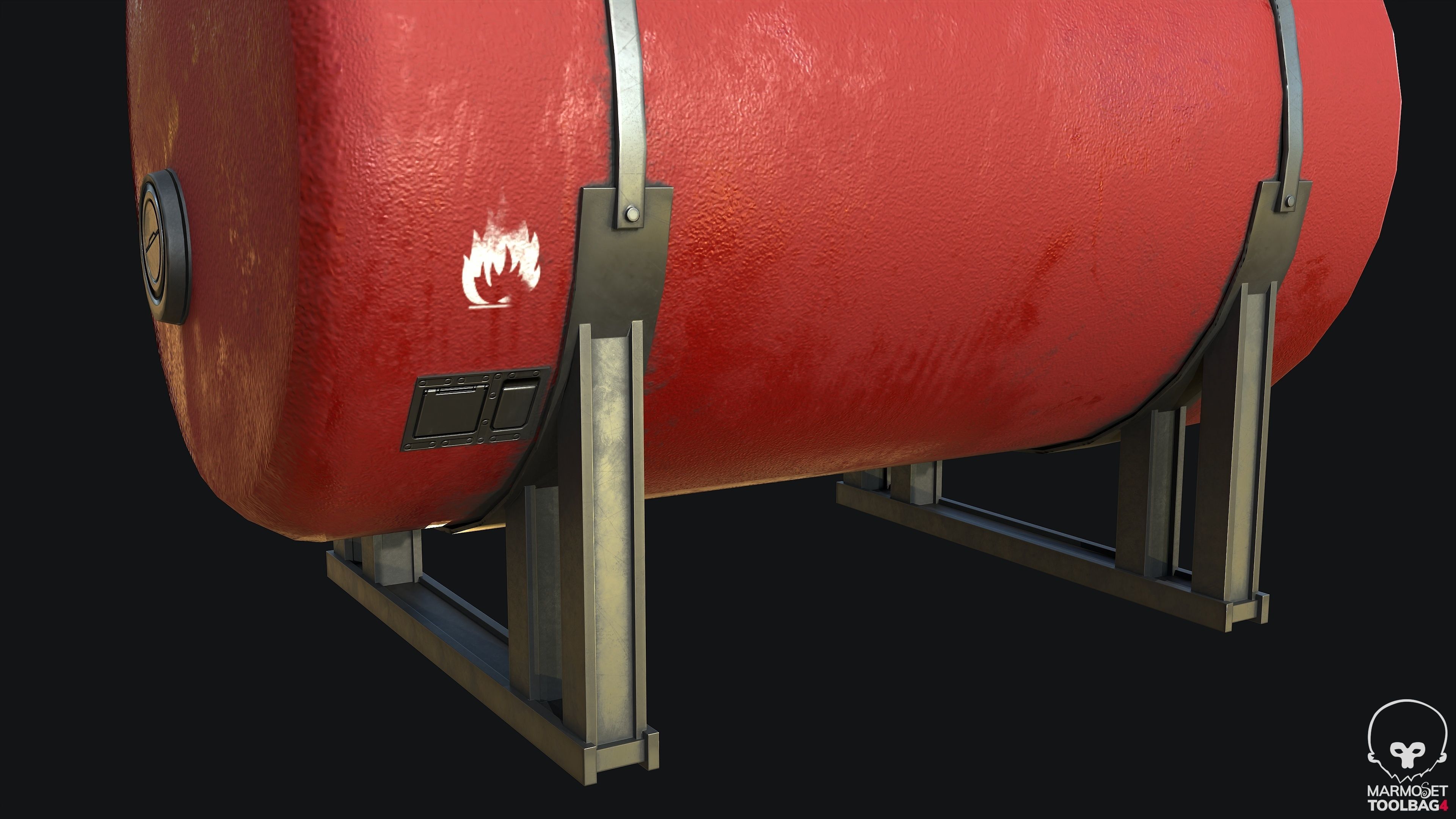 Gas Tank PBR Game Ready Low-poly 3D model_1