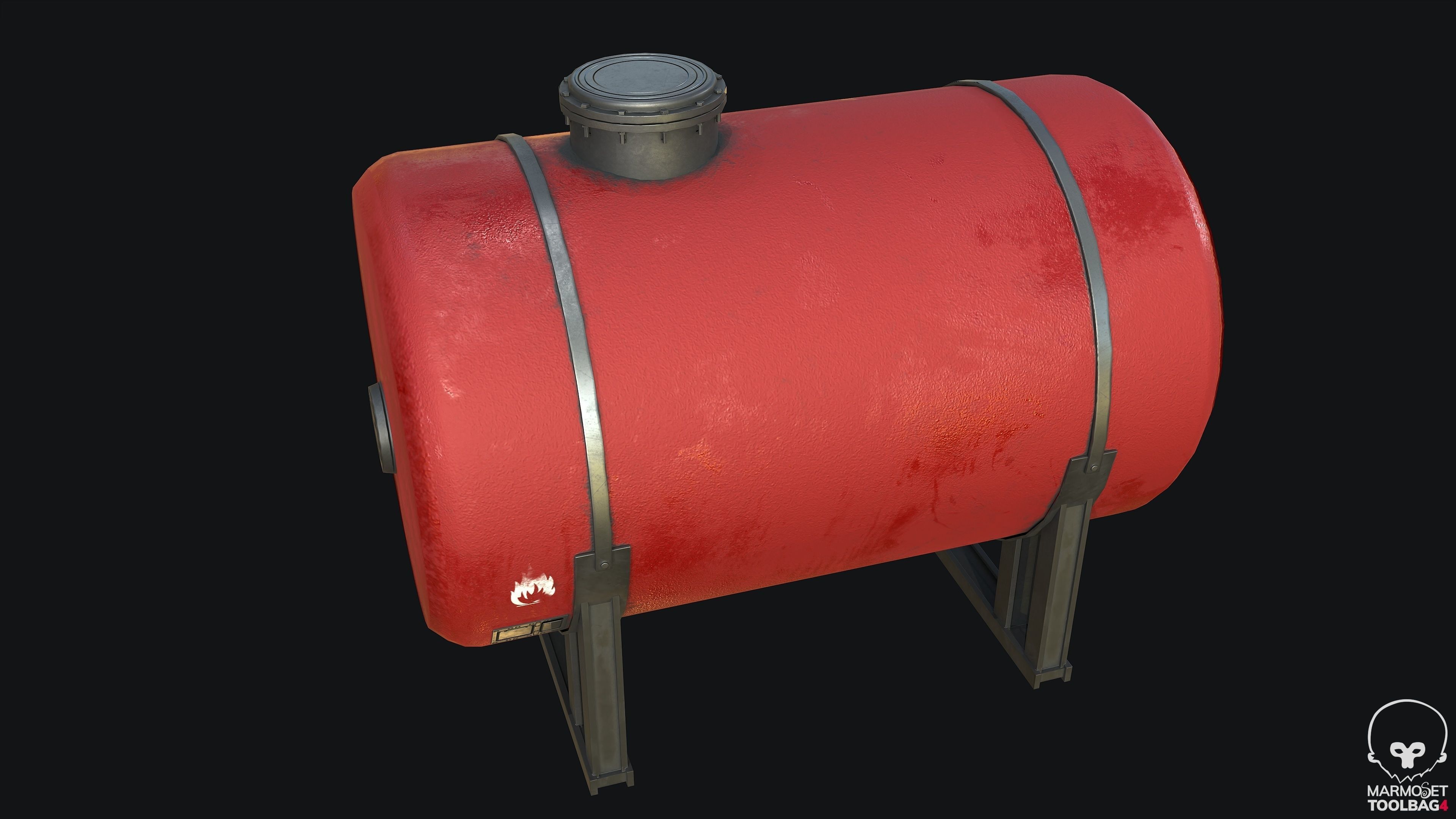 Gas Tank PBR Game Ready Low-poly 3D model_3