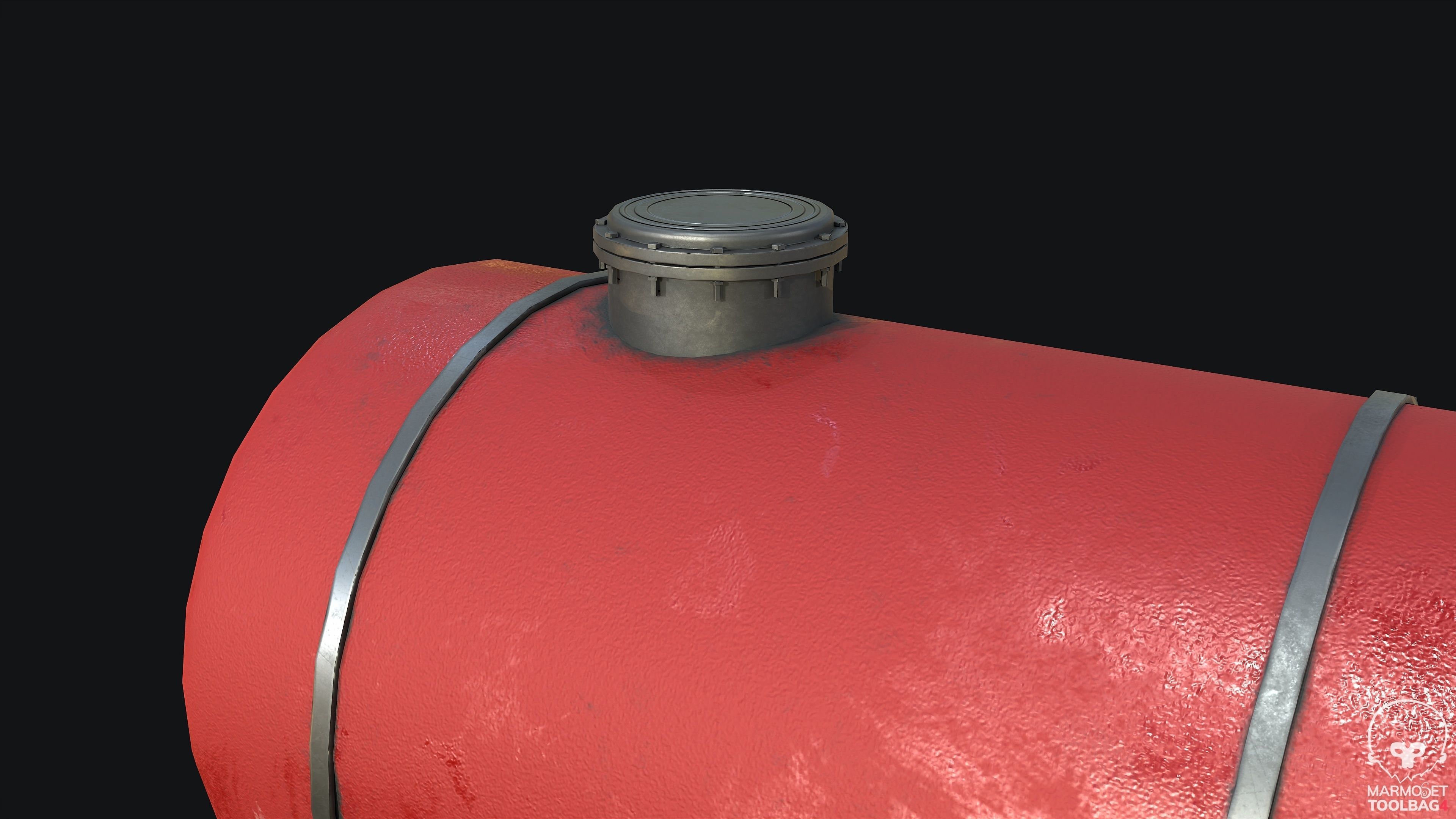 Gas Tank PBR Game Ready Low-poly 3D model_4