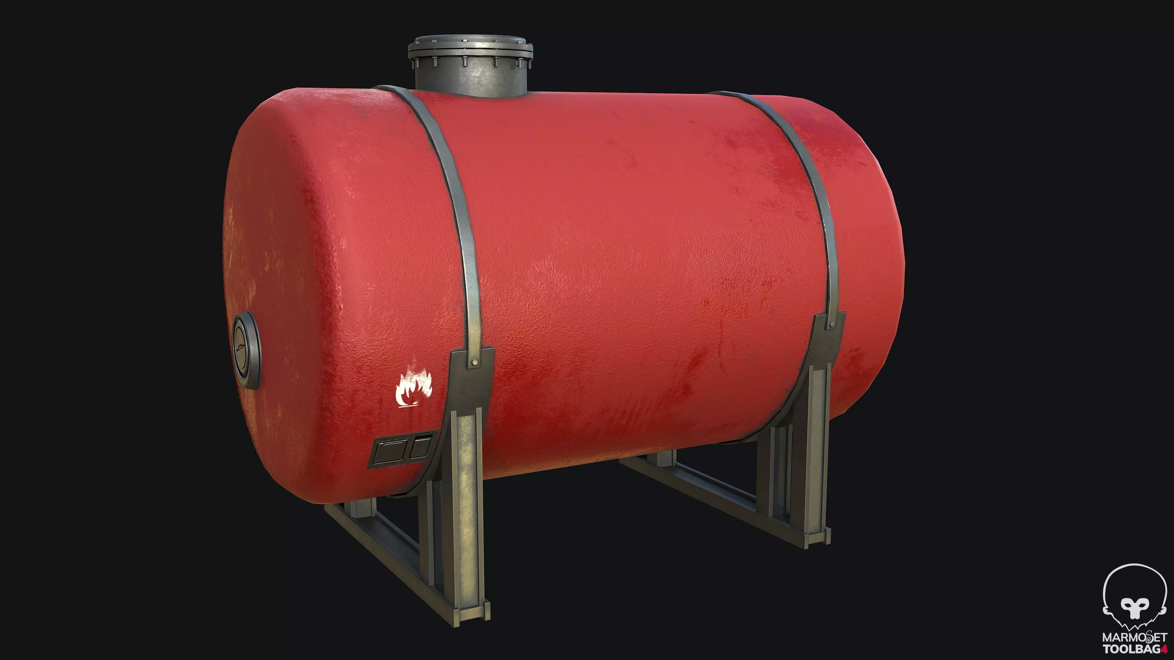 Gas Tank PBR Game Ready Low-poly 3D model_0