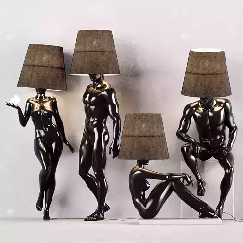 Hommer human lampshade Floor lamp 3D model