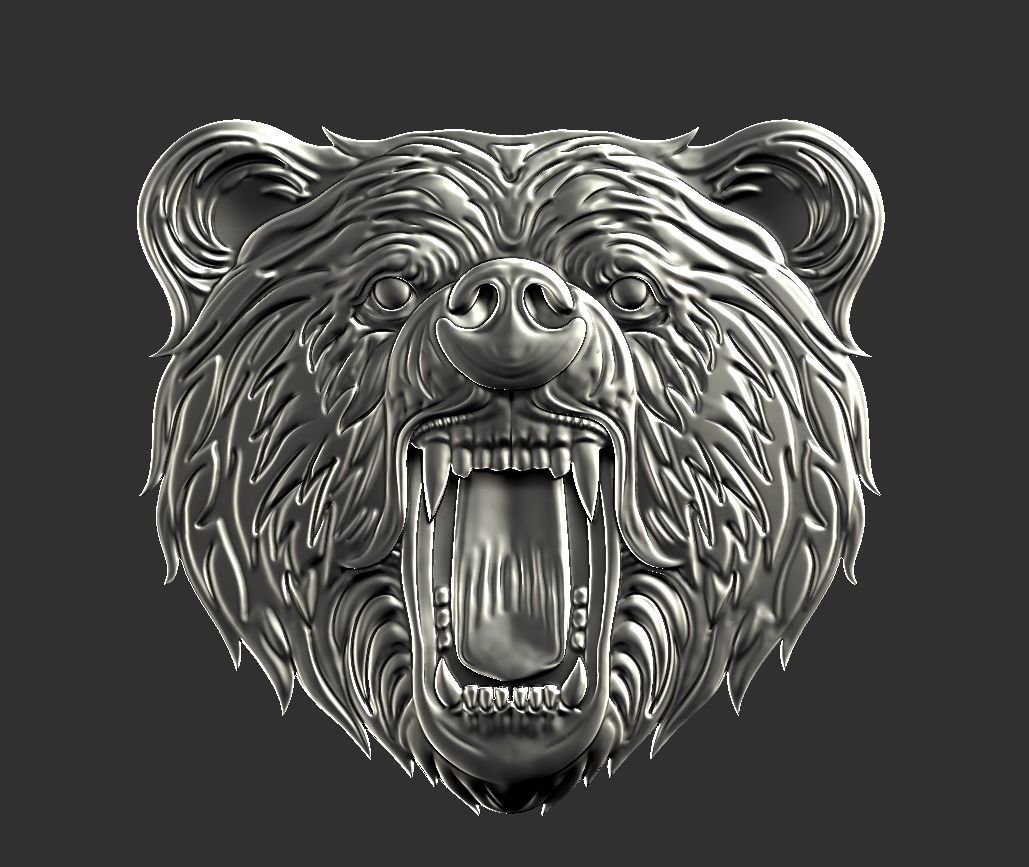 angry bear 3D print model_10