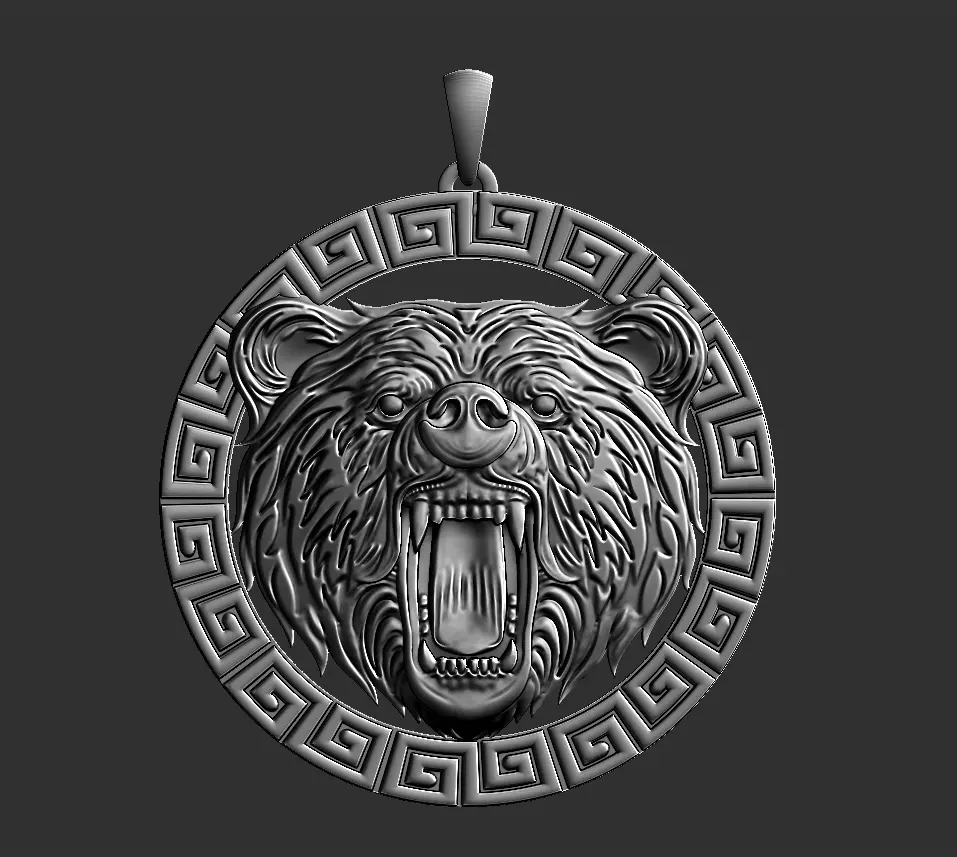 angry bear 3D print model_0