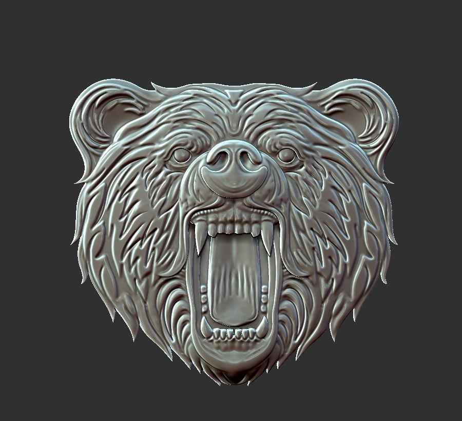 angry bear 3D print model_5