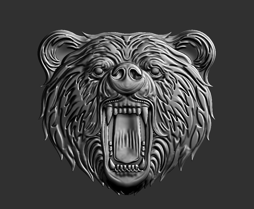 angry bear 3D print model_9