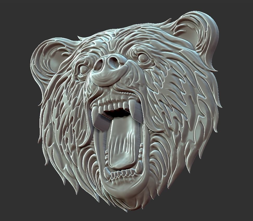 angry bear 3D print model_8
