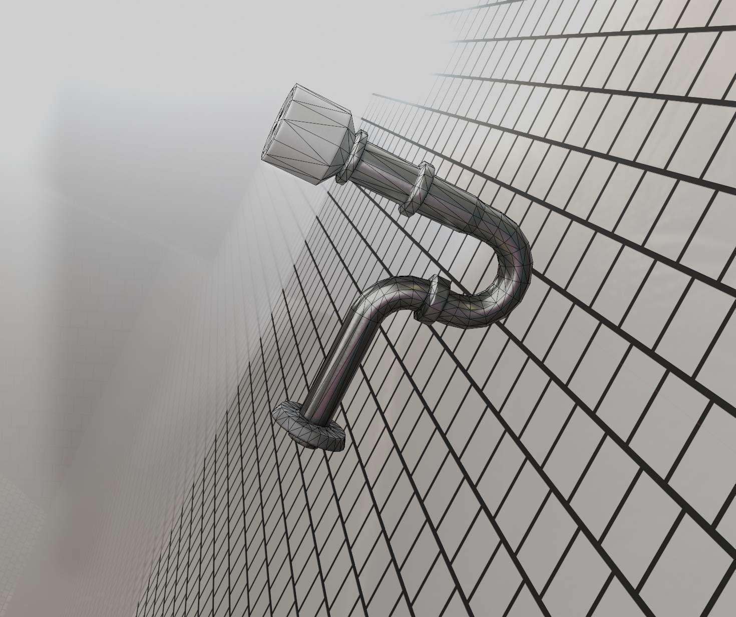 Metal Sink Siphon Low-poly 3D model_93