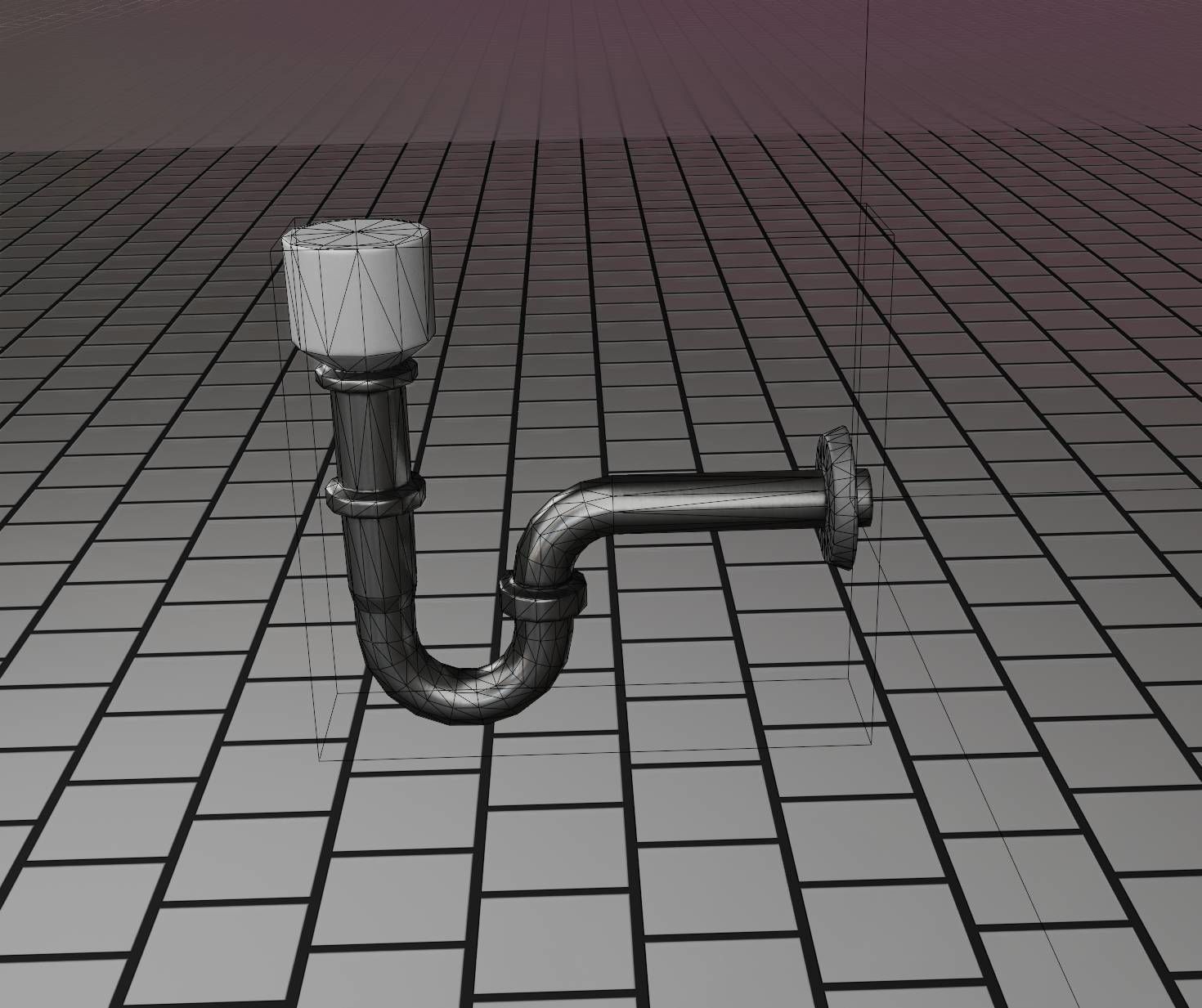 Metal Sink Siphon Low-poly 3D model_71