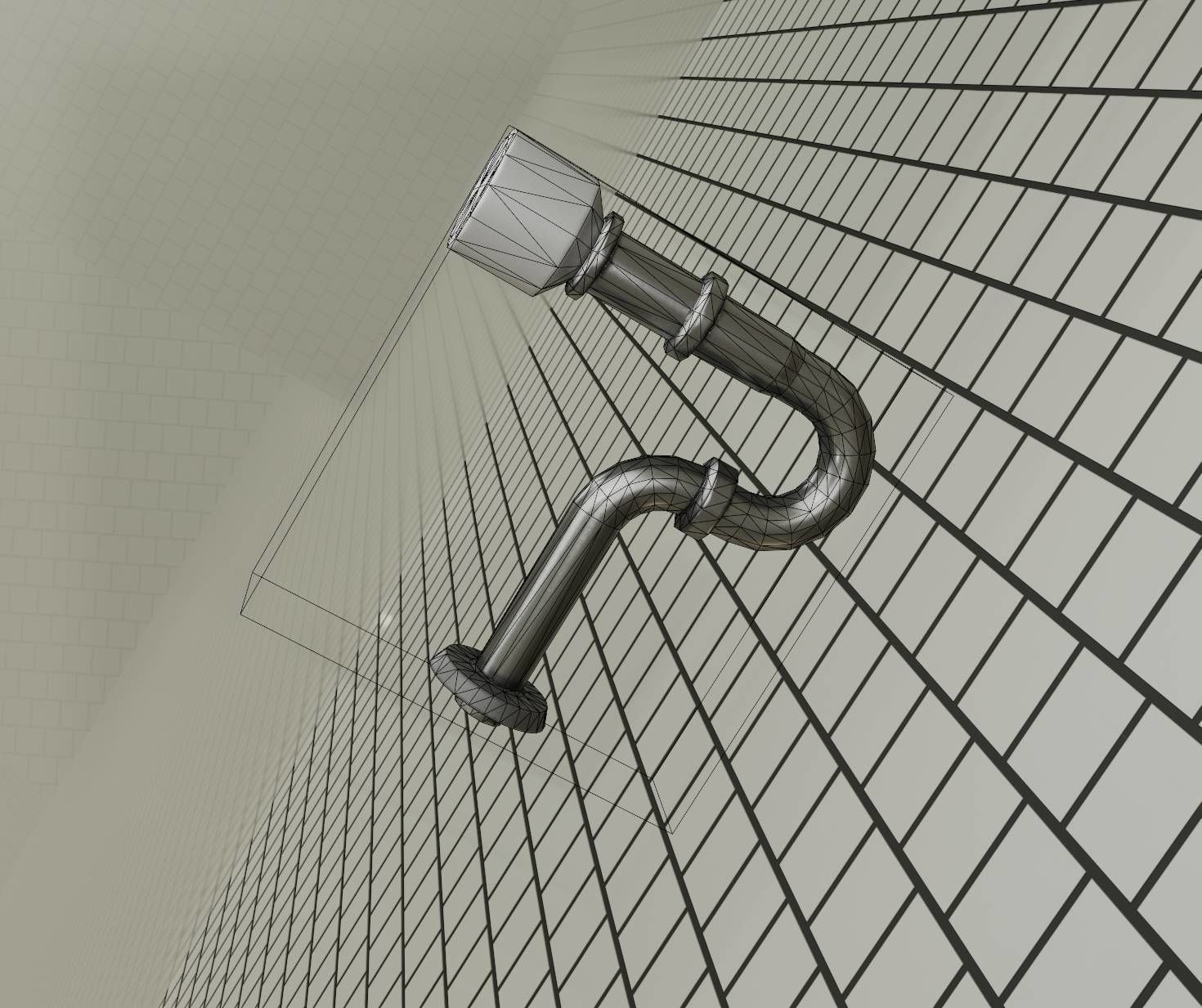 Metal Sink Siphon Low-poly 3D model_62