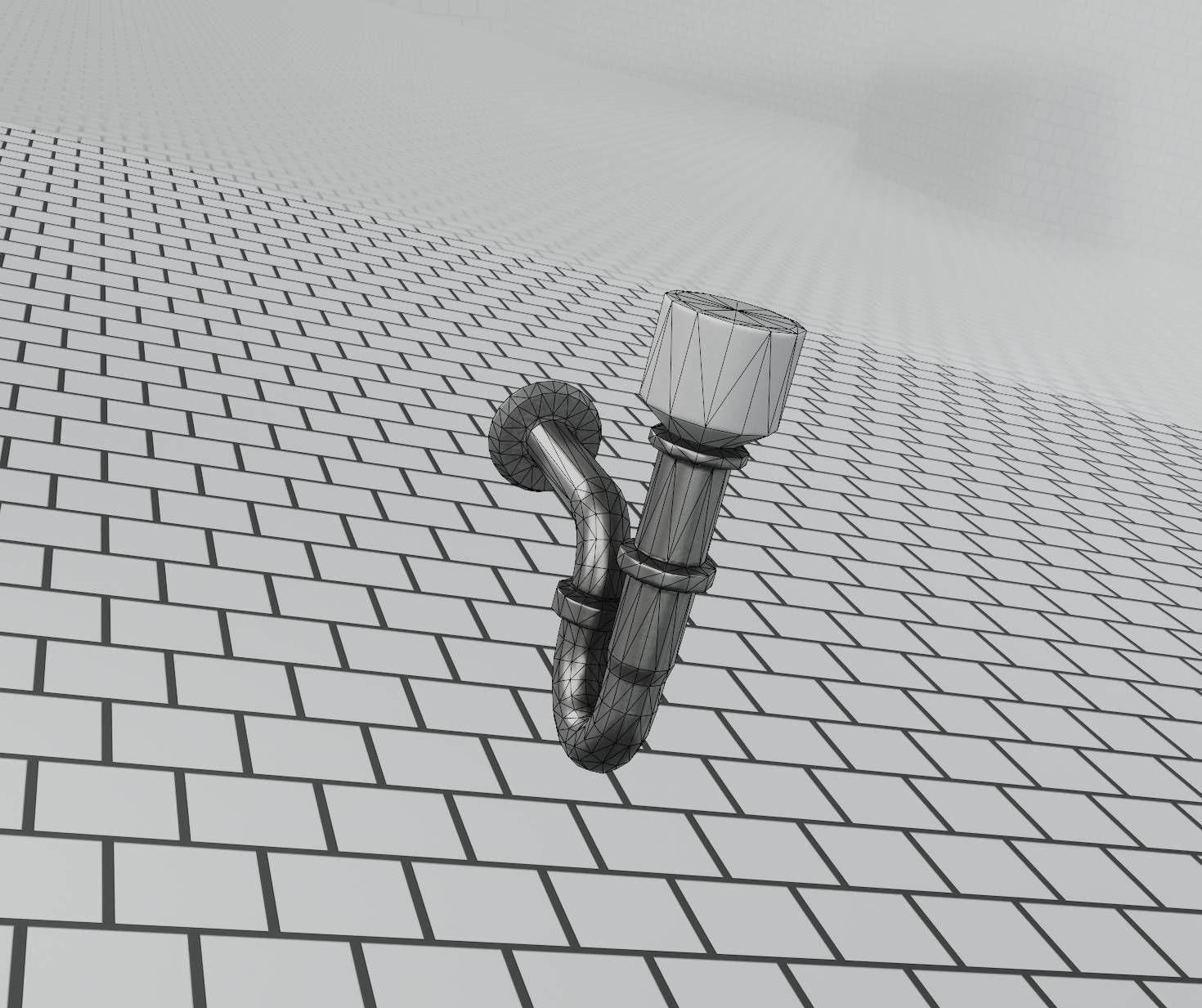 Metal Sink Siphon Low-poly 3D model_49