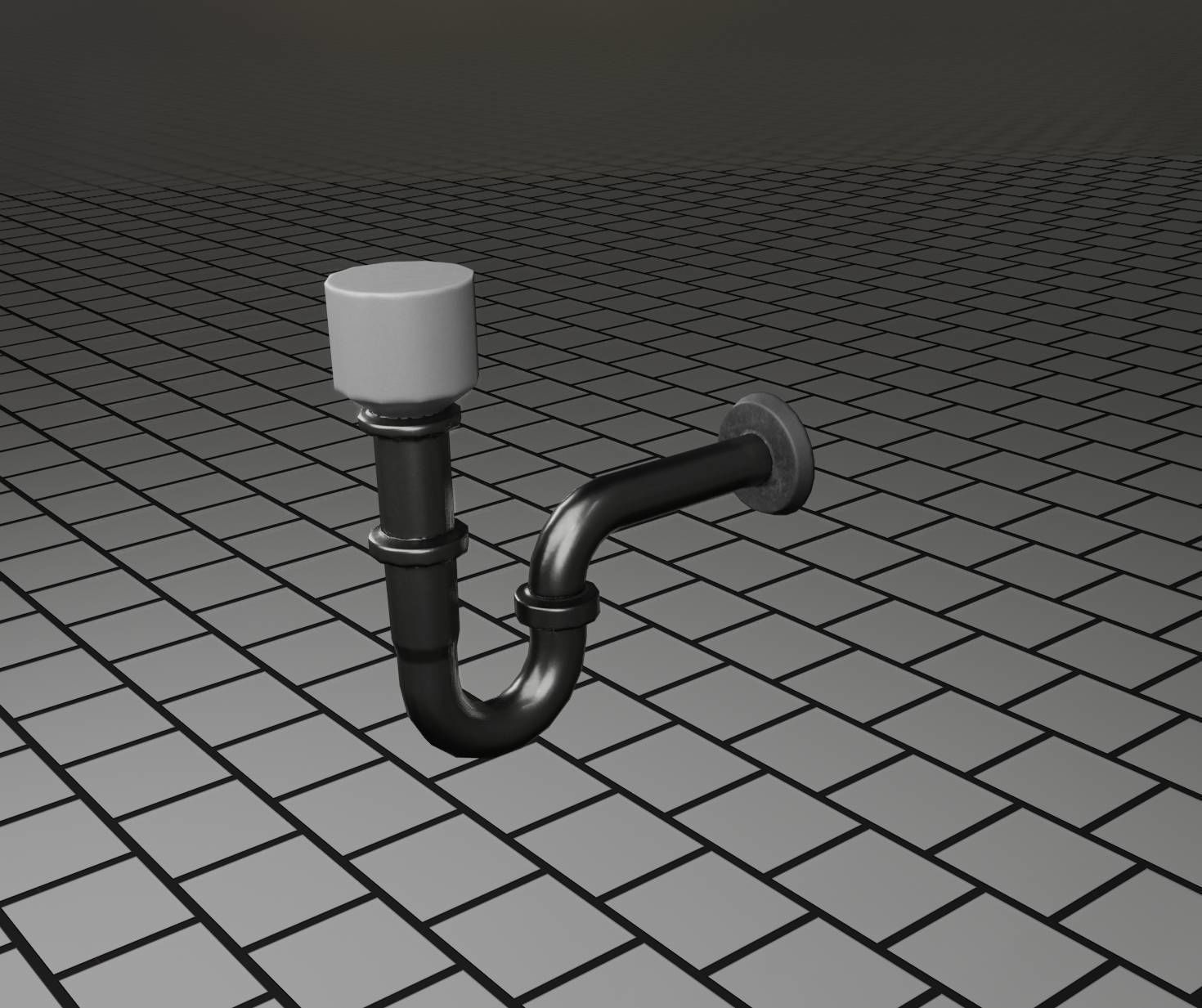 Metal Sink Siphon Low-poly 3D model_72