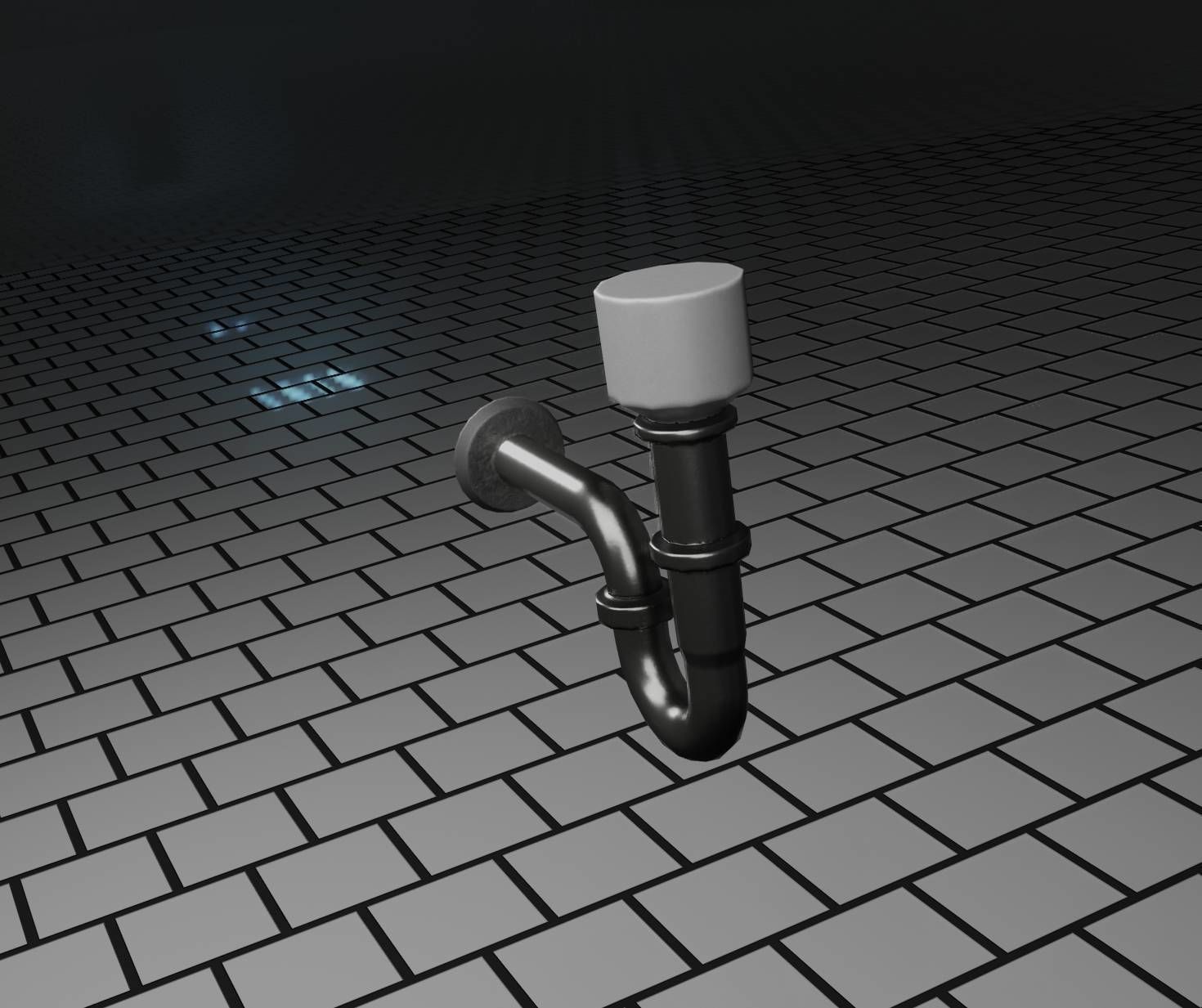 Metal Sink Siphon Low-poly 3D model_74