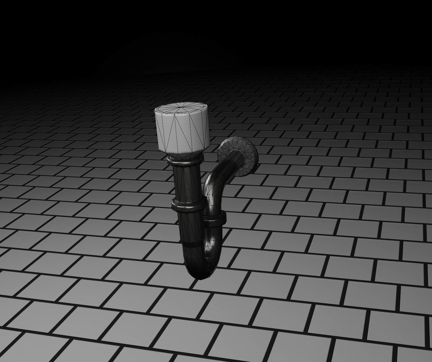 Metal Sink Siphon Low-poly 3D model_73