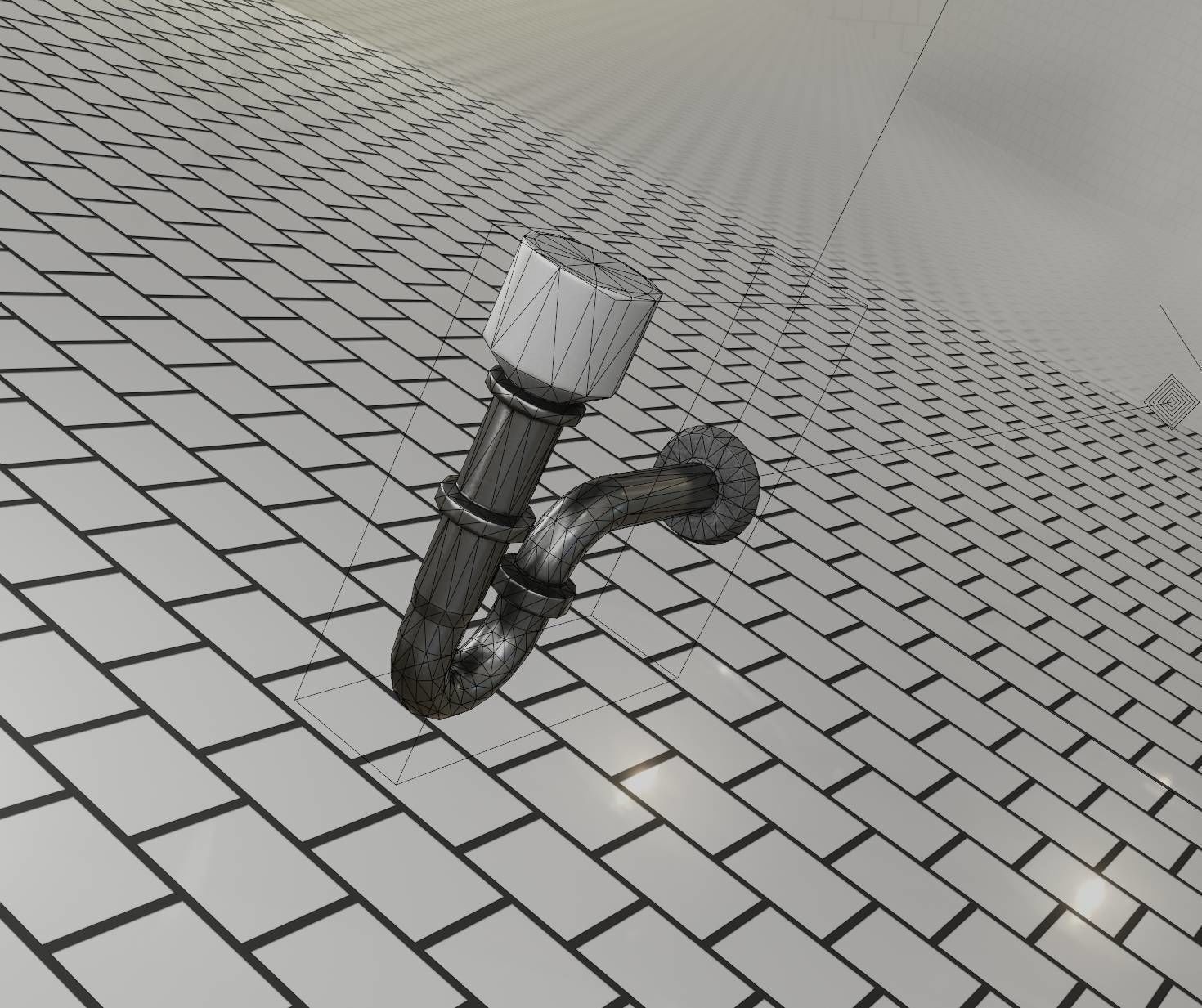 Metal Sink Siphon Low-poly 3D model_36