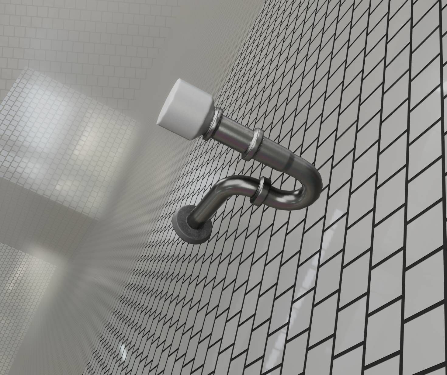 Metal Sink Siphon Low-poly 3D model_92