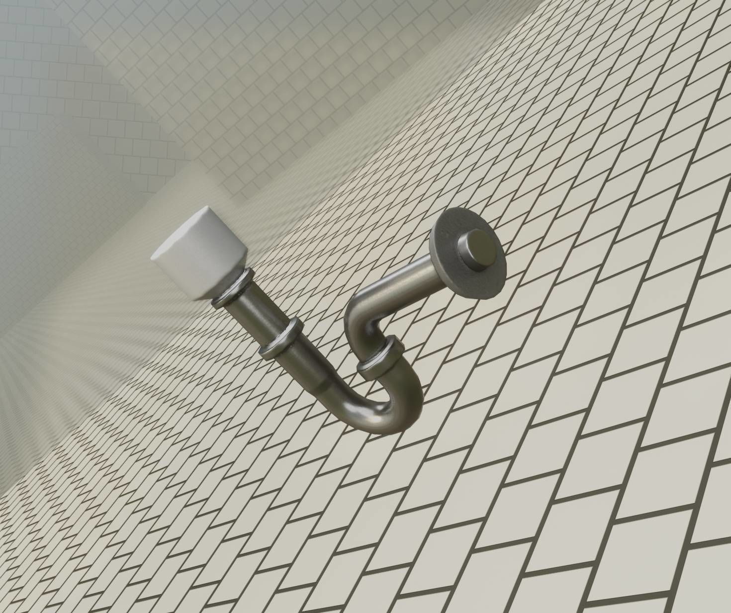 Metal Sink Siphon Low-poly 3D model_65