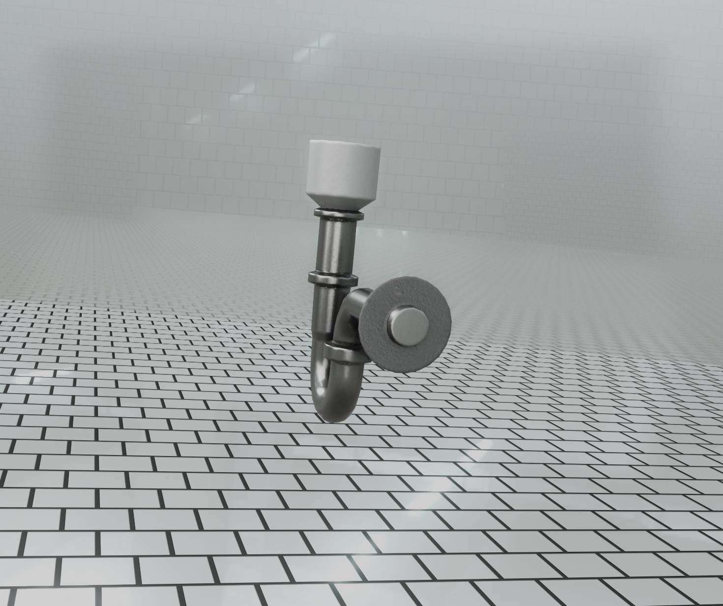 Metal Sink Siphon Low-poly 3D model_23