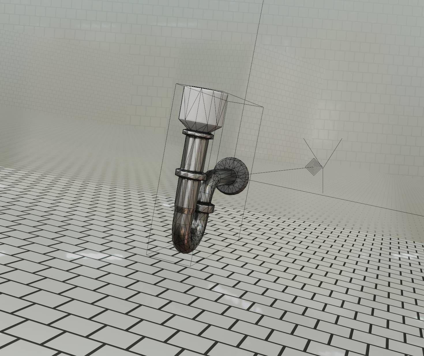 Metal Sink Siphon Low-poly 3D model_88