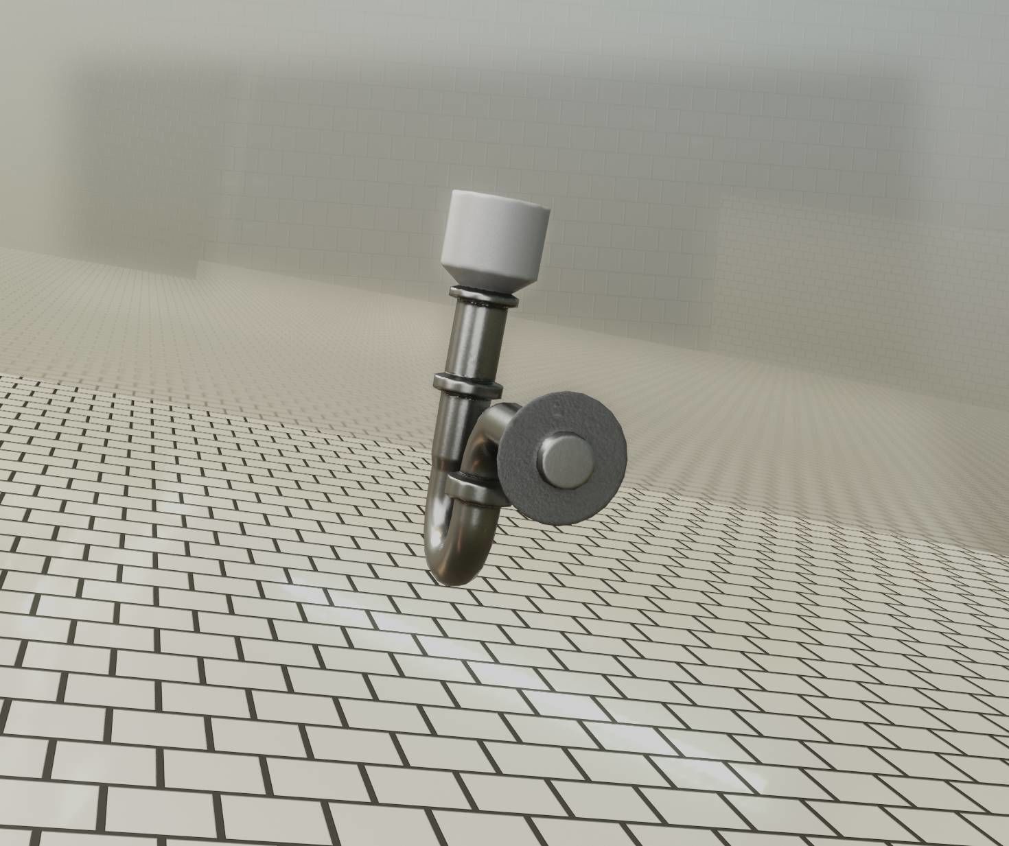 Metal Sink Siphon Low-poly 3D model_85