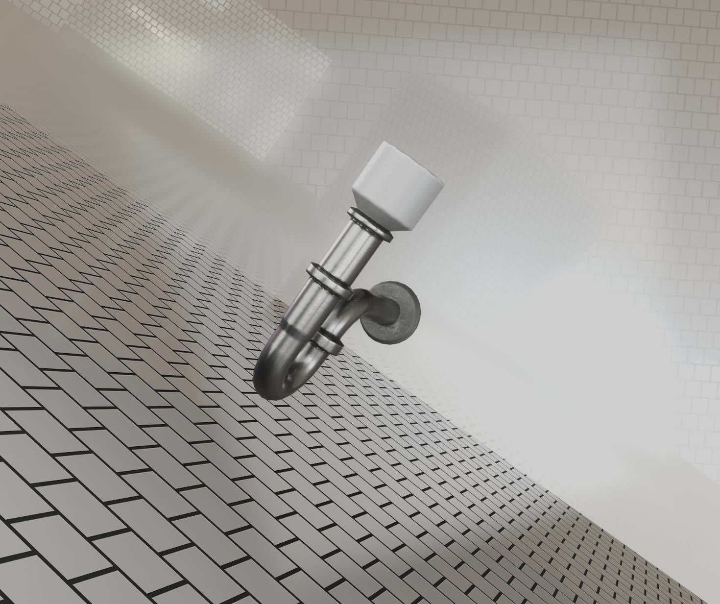 Metal Sink Siphon Low-poly 3D model_26