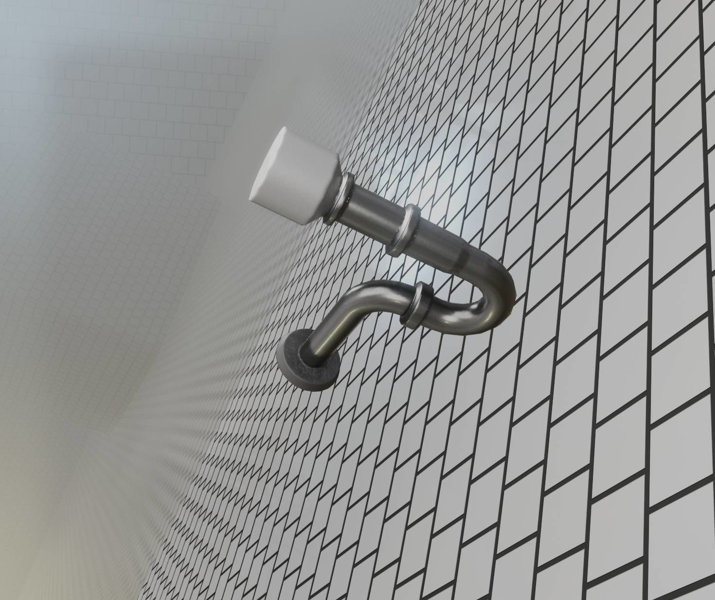 Metal Sink Siphon Low-poly 3D model_61