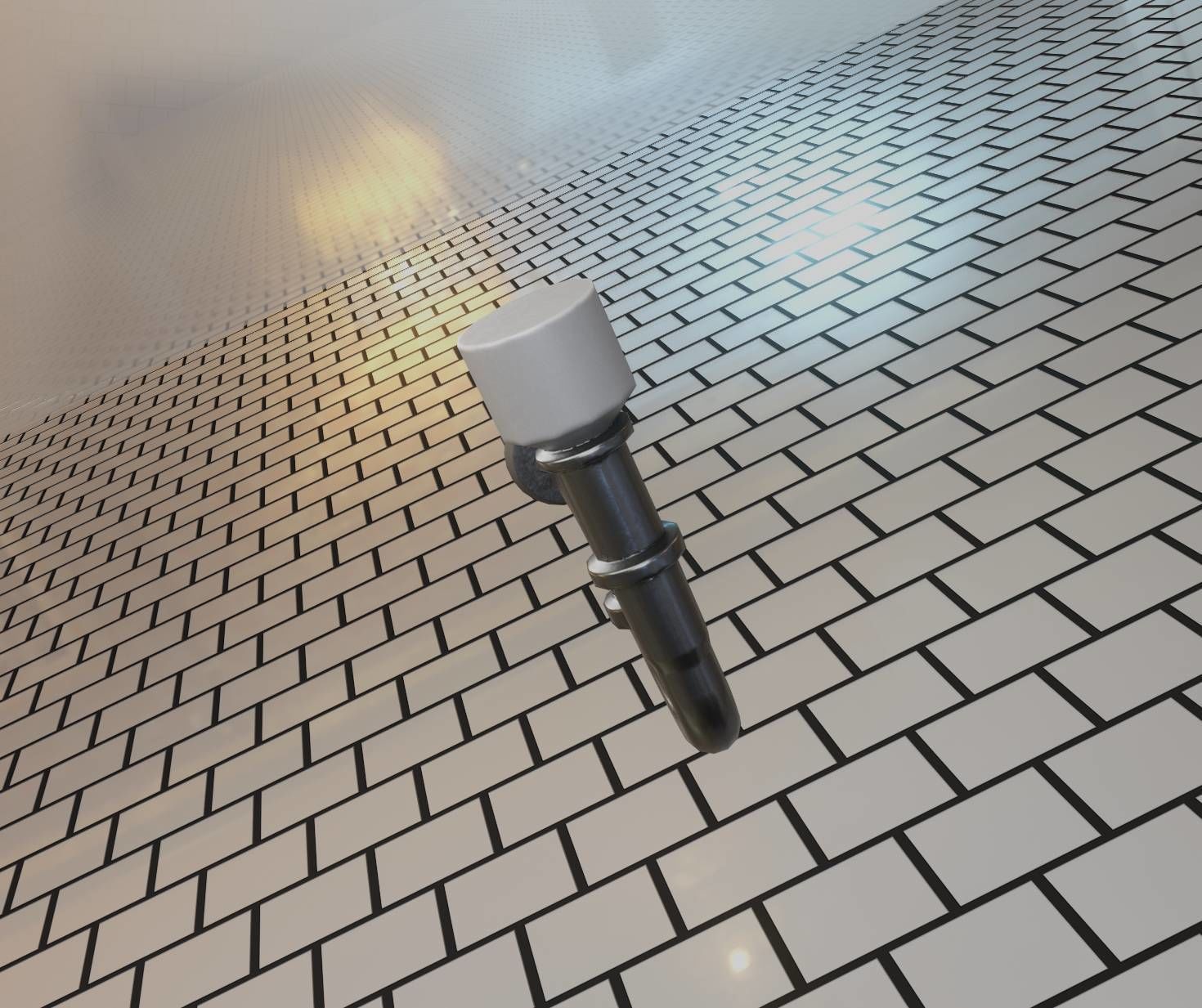 Metal Sink Siphon Low-poly 3D model_99