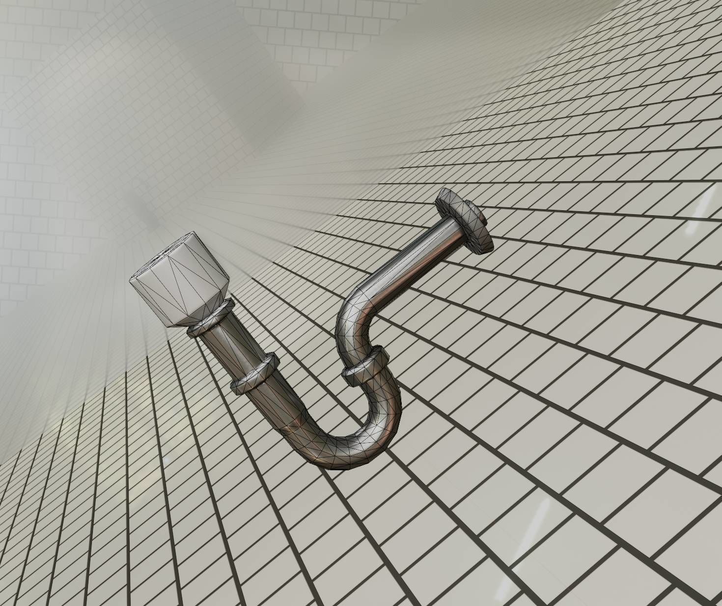 Metal Sink Siphon Low-poly 3D model_66