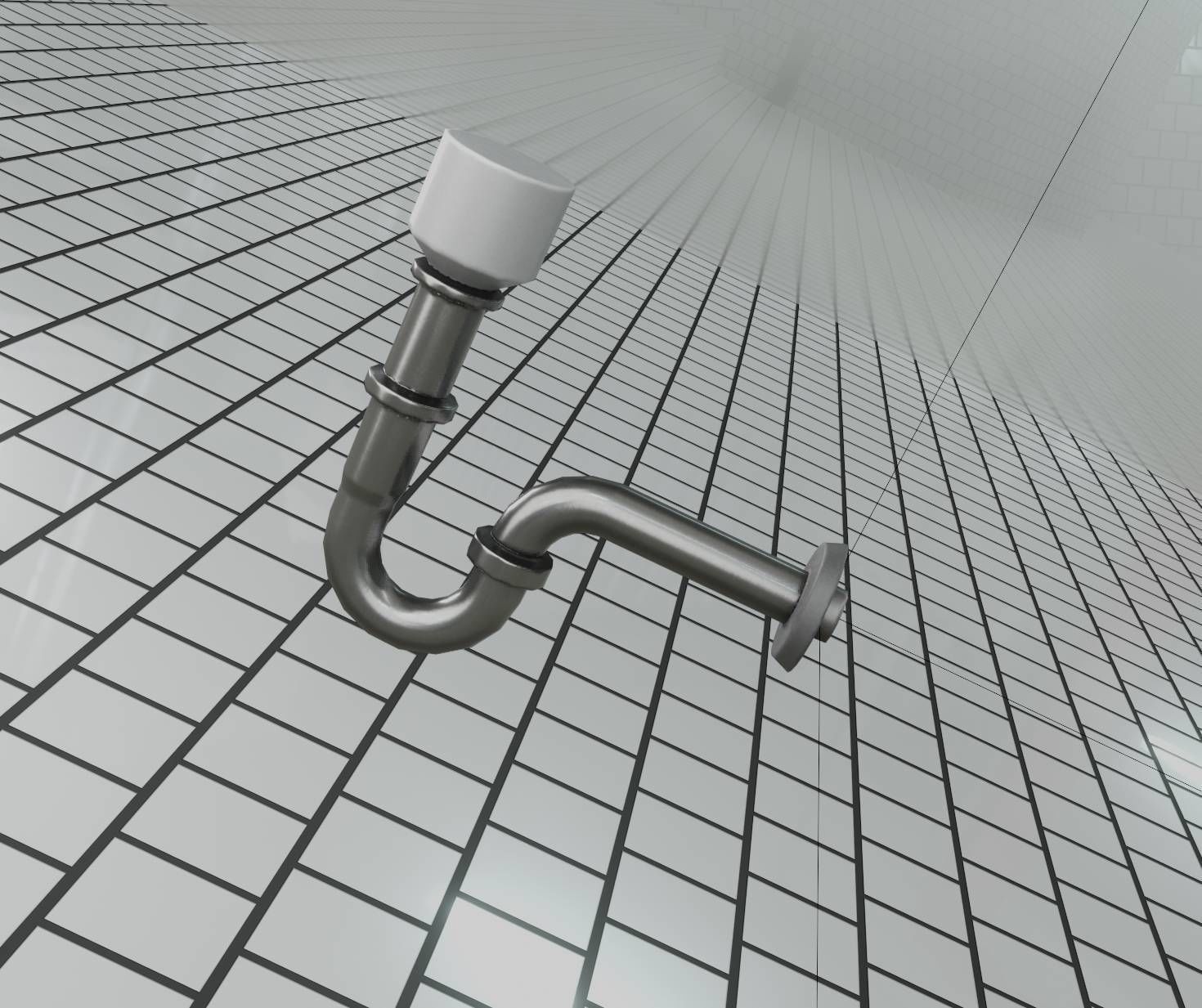 Metal Sink Siphon Low-poly 3D model_47
