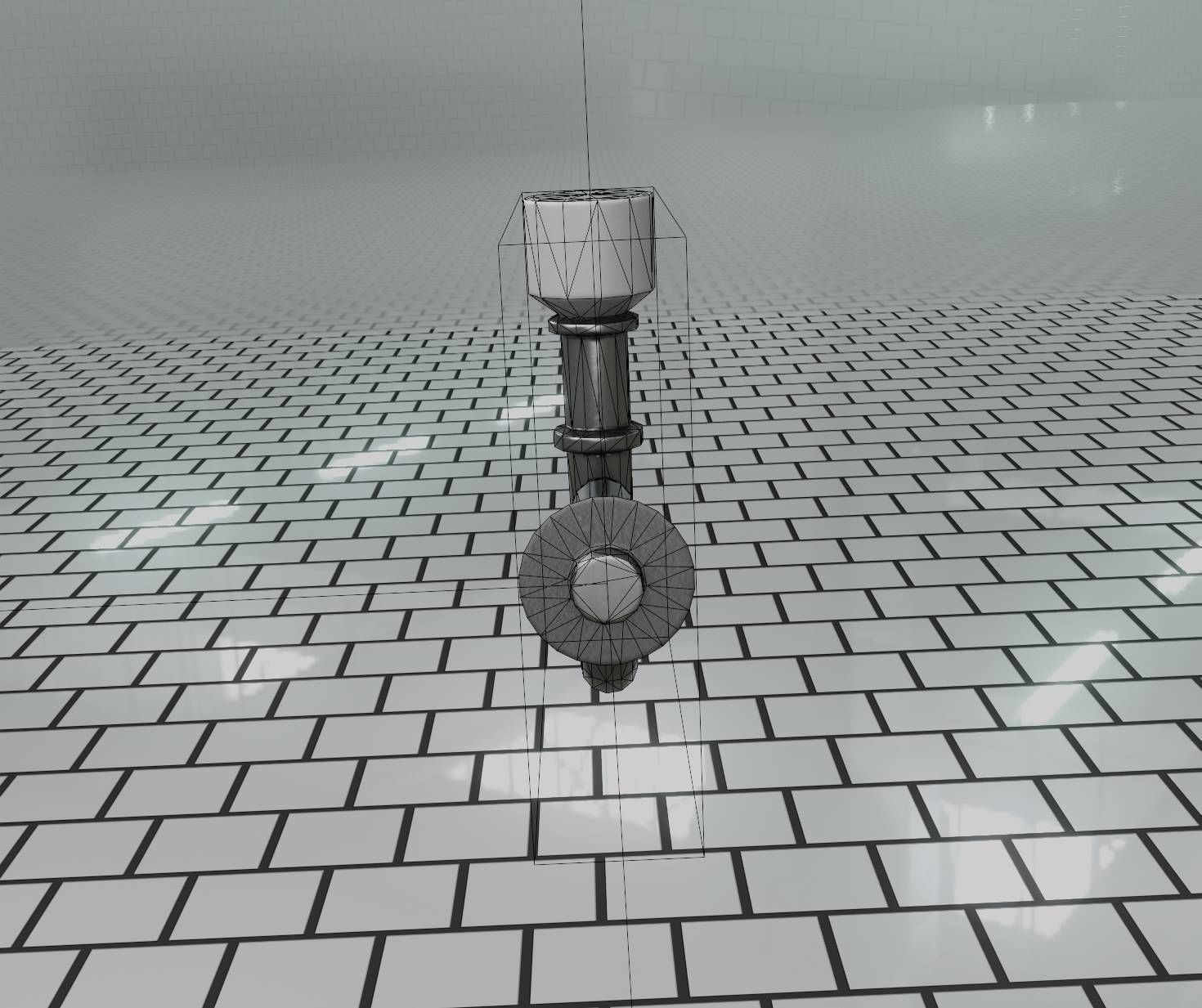 Metal Sink Siphon Low-poly 3D model_2