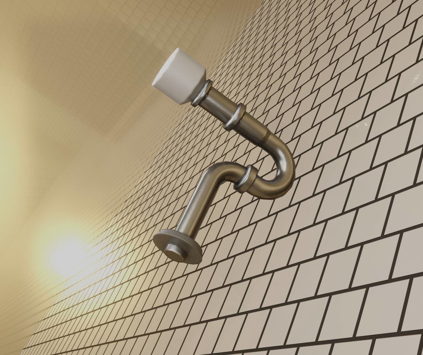 Metal Sink Siphon Low-poly 3D model_63