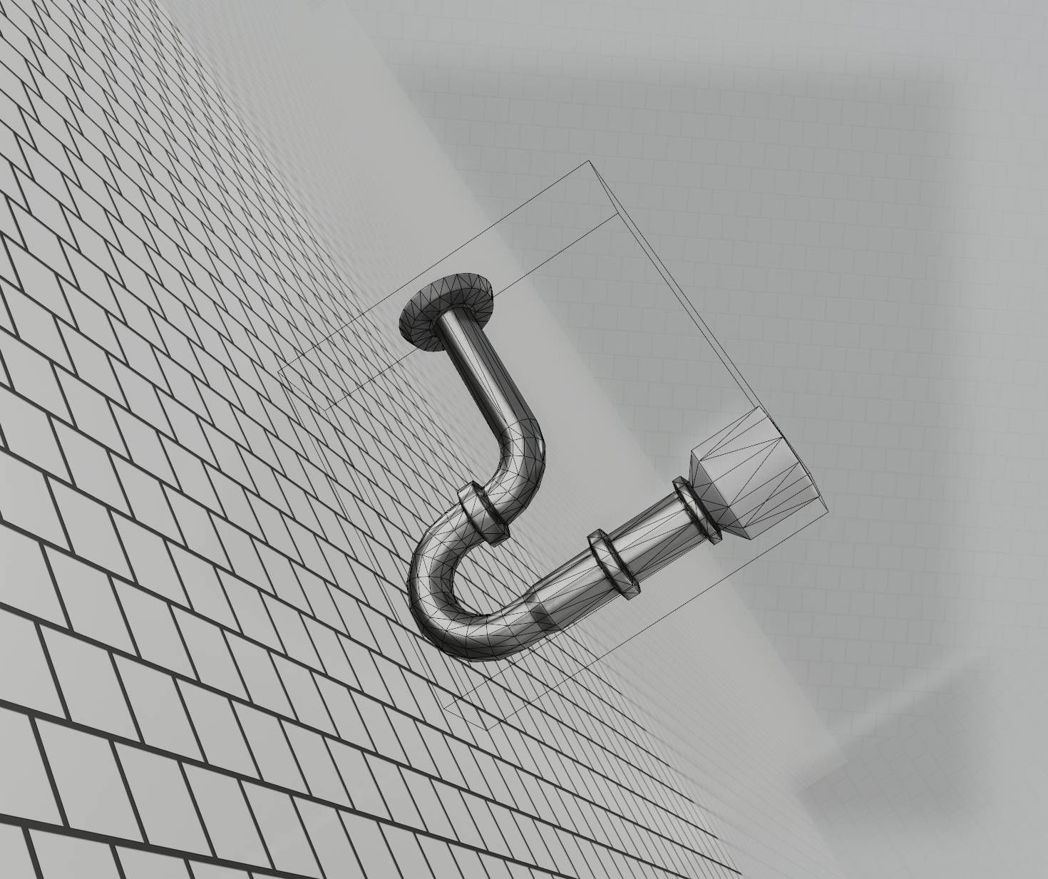 Metal Sink Siphon Low-poly 3D model_28